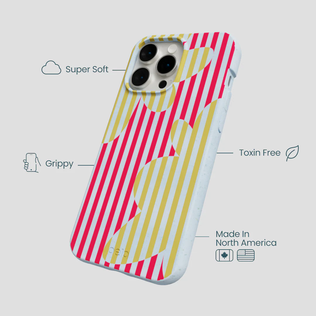 Powder Blue Blooming Stripes iPhone 14 Pro Max Case - Image 4