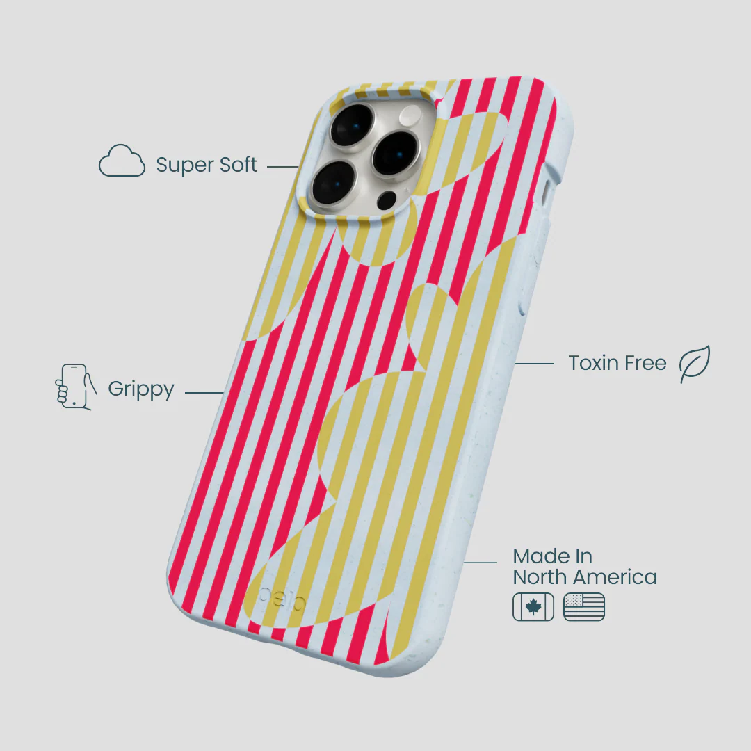 Powder Blue Blooming Stripes iPhone 15 Pro Max Case - Image 4