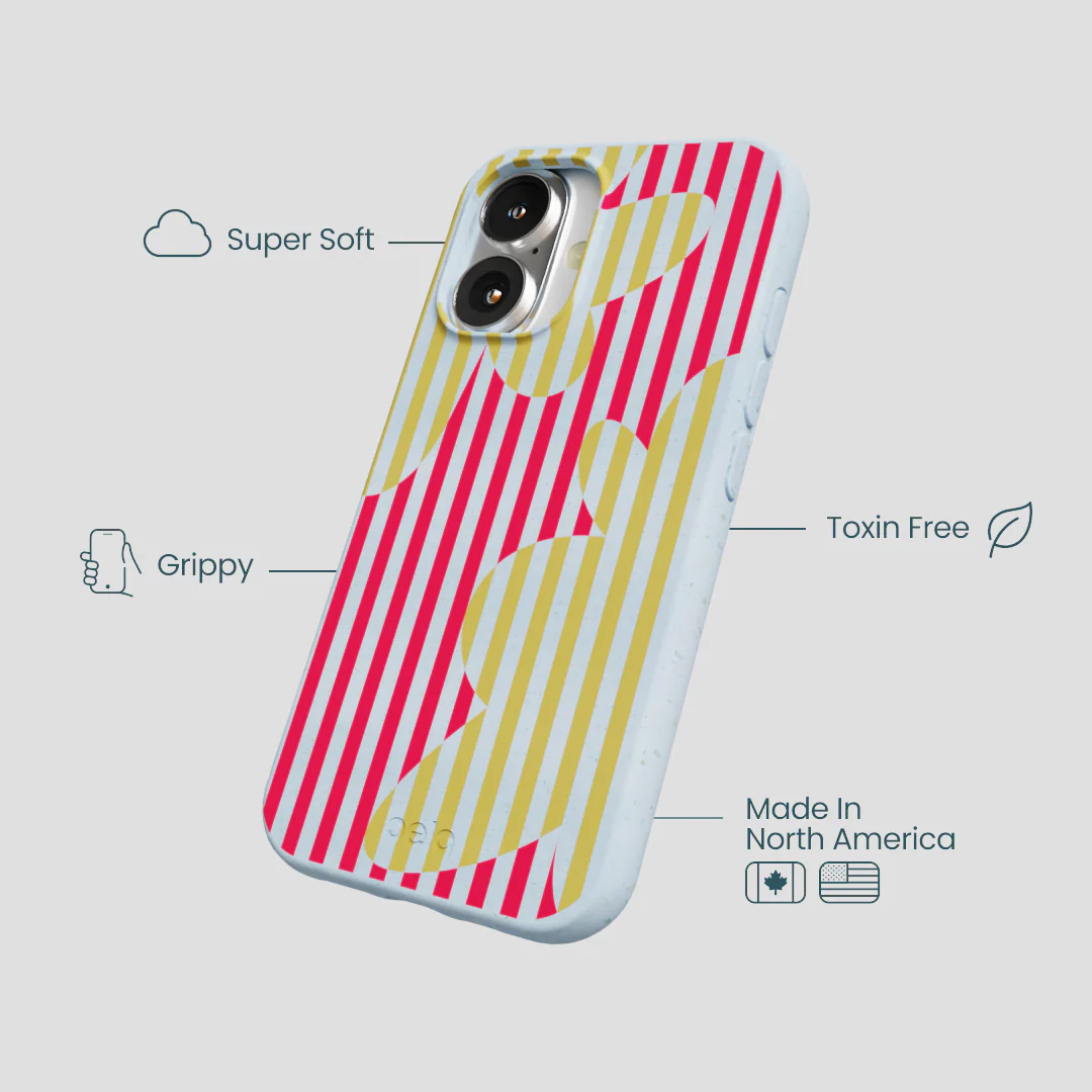 Powder Blue Blooming Stripes iPhone 16 Case - Image 4