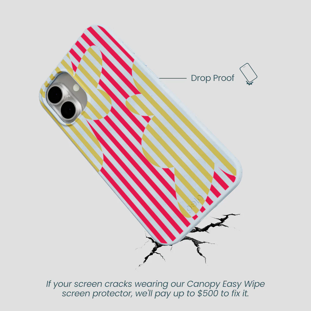Powder Blue Blooming Stripes iPhone 16 Plus Case - Image 5