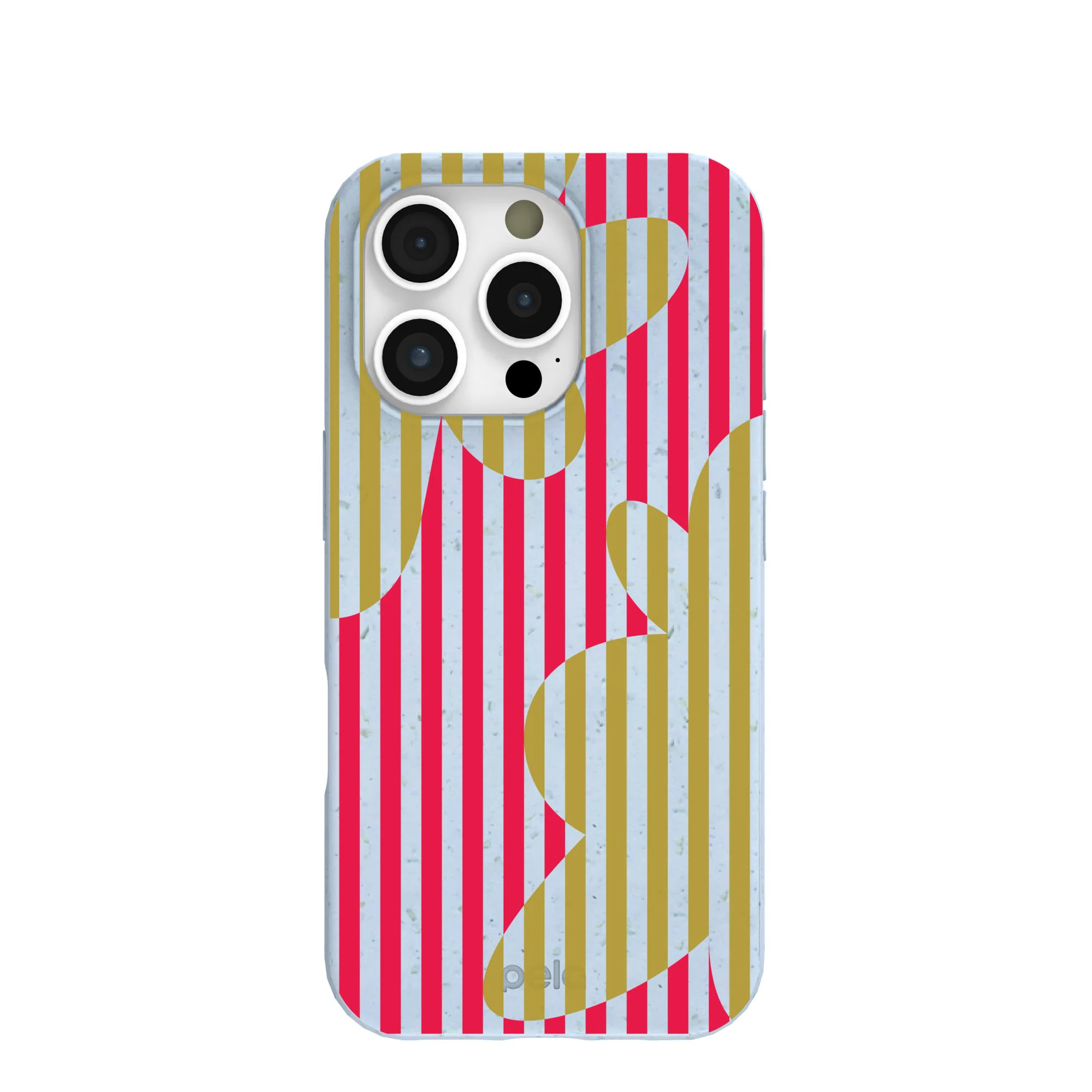 Powder Blue Blooming Stripes iPhone 16 Pro Case