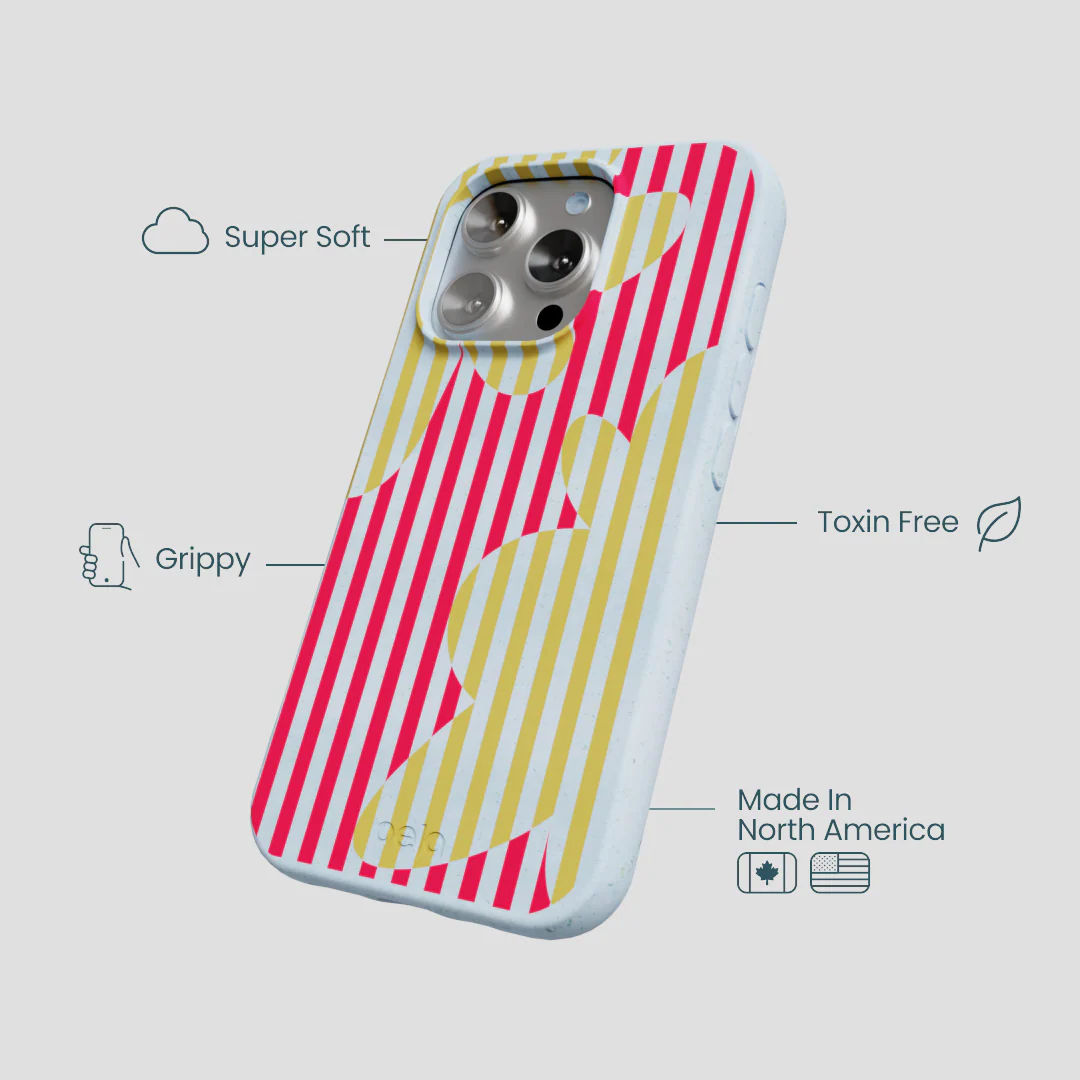 Powder Blue Blooming Stripes iPhone 16 Pro Case - Image 4