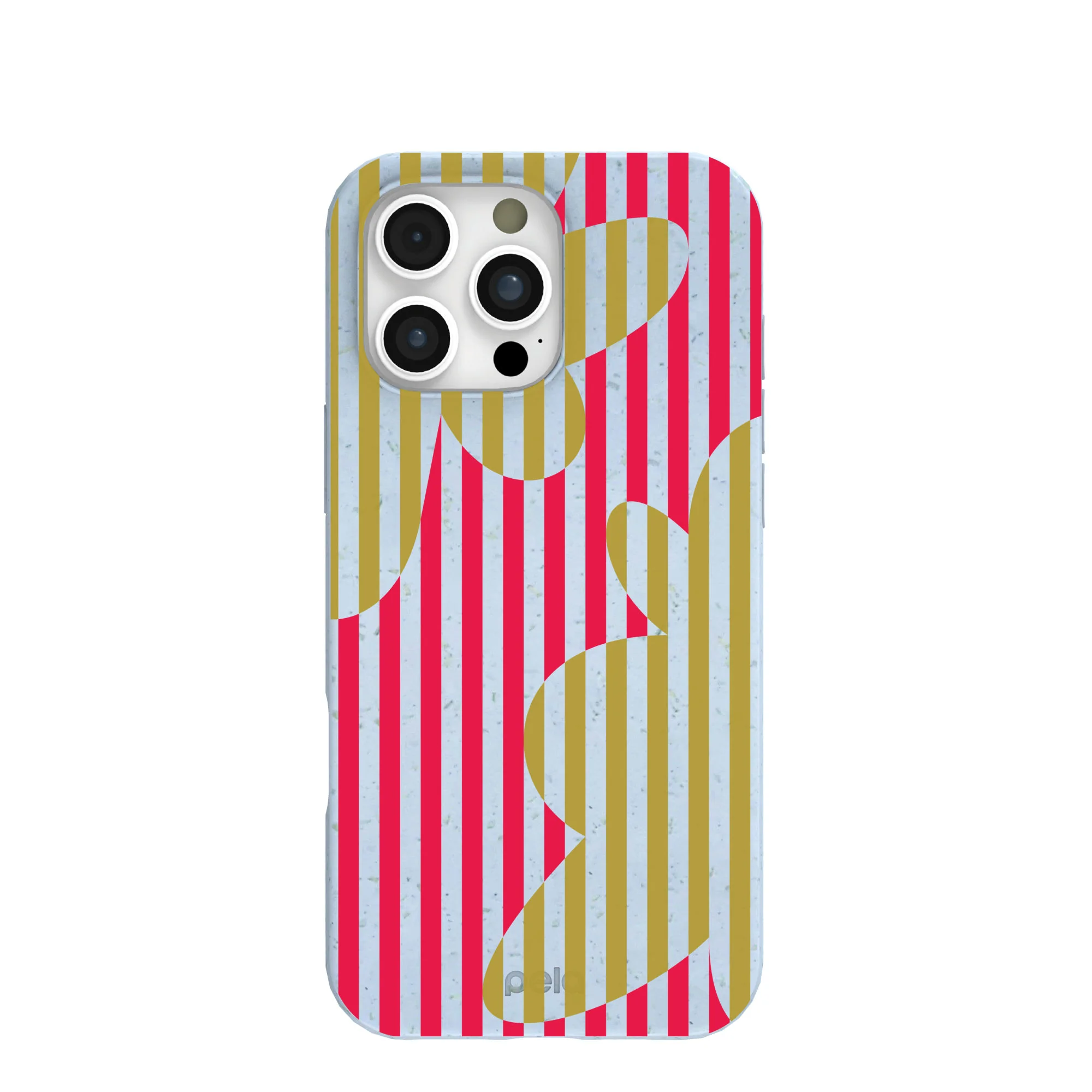 Powder Blue Blooming Stripes iPhone 16 Pro Max Case