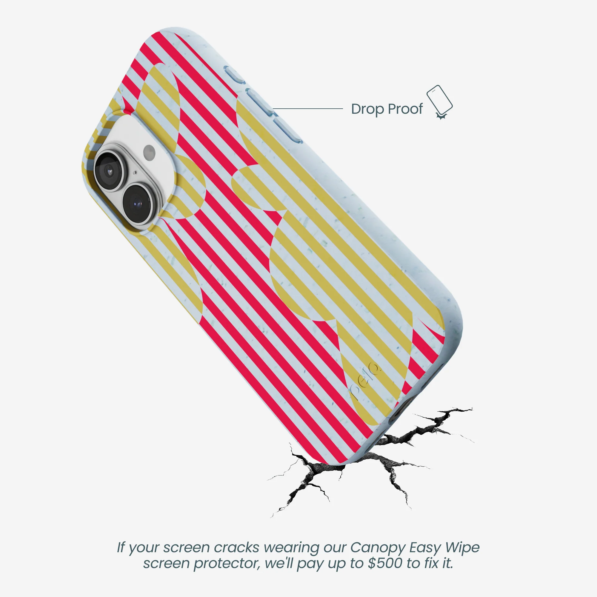 Powder Blue Blooming Stripes iPhone 17 Case - Image 5