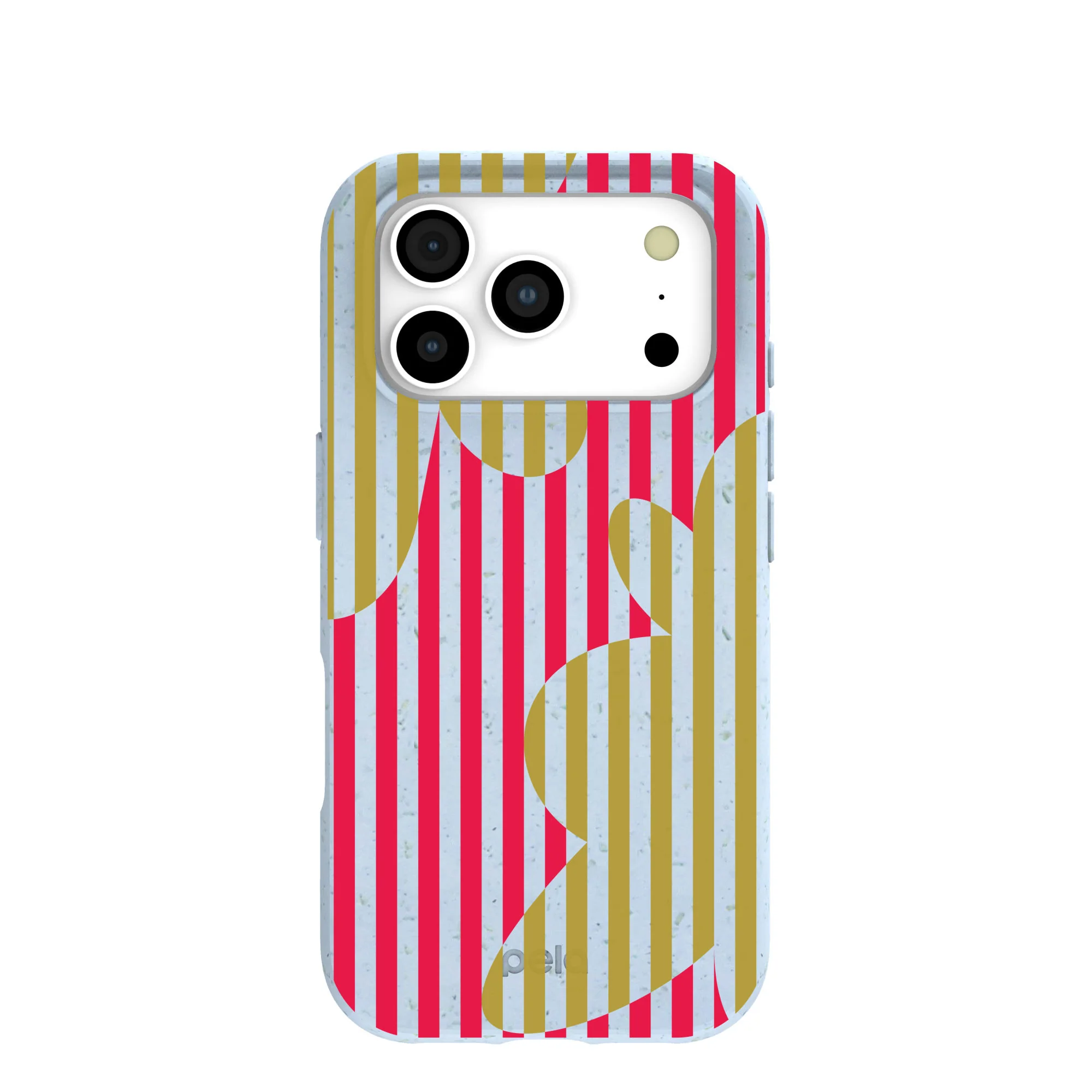 Powder Blue Blooming Stripes iPhone 17 Pro Case
