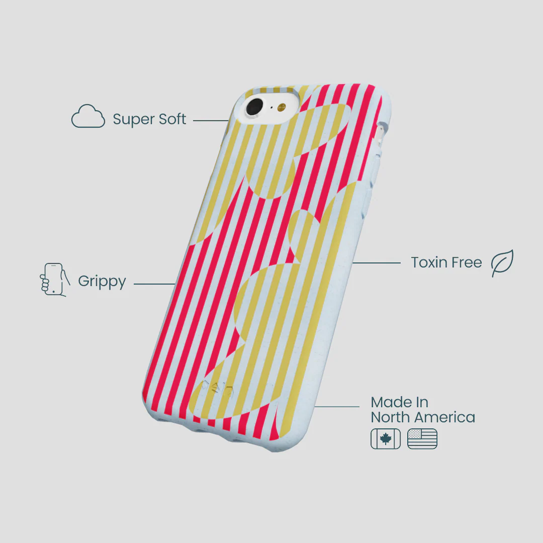 Powder Blue Blooming Stripes iPhone 6/6s/7/8/SE Case - Image 4
