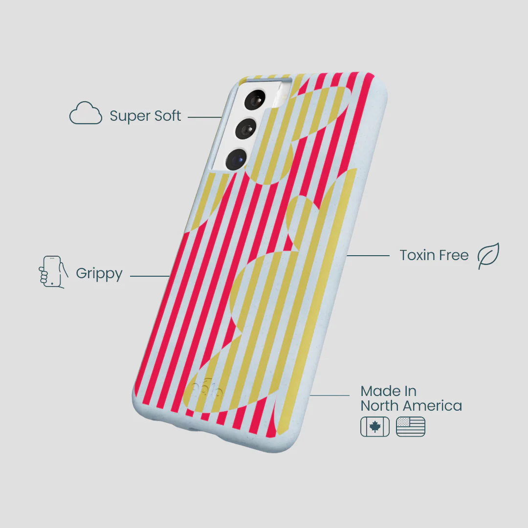 Powder Blue Blooming Stripes Samsung Galaxy S22 Case - Image 3