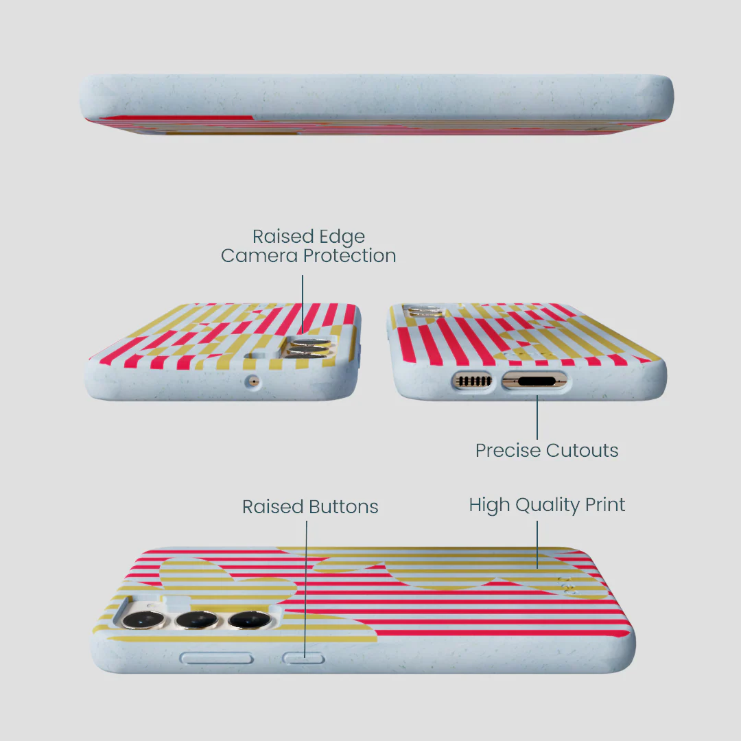 Powder Blue Blooming Stripes Samsung Galaxy S24+(Plus) Case - Image 2
