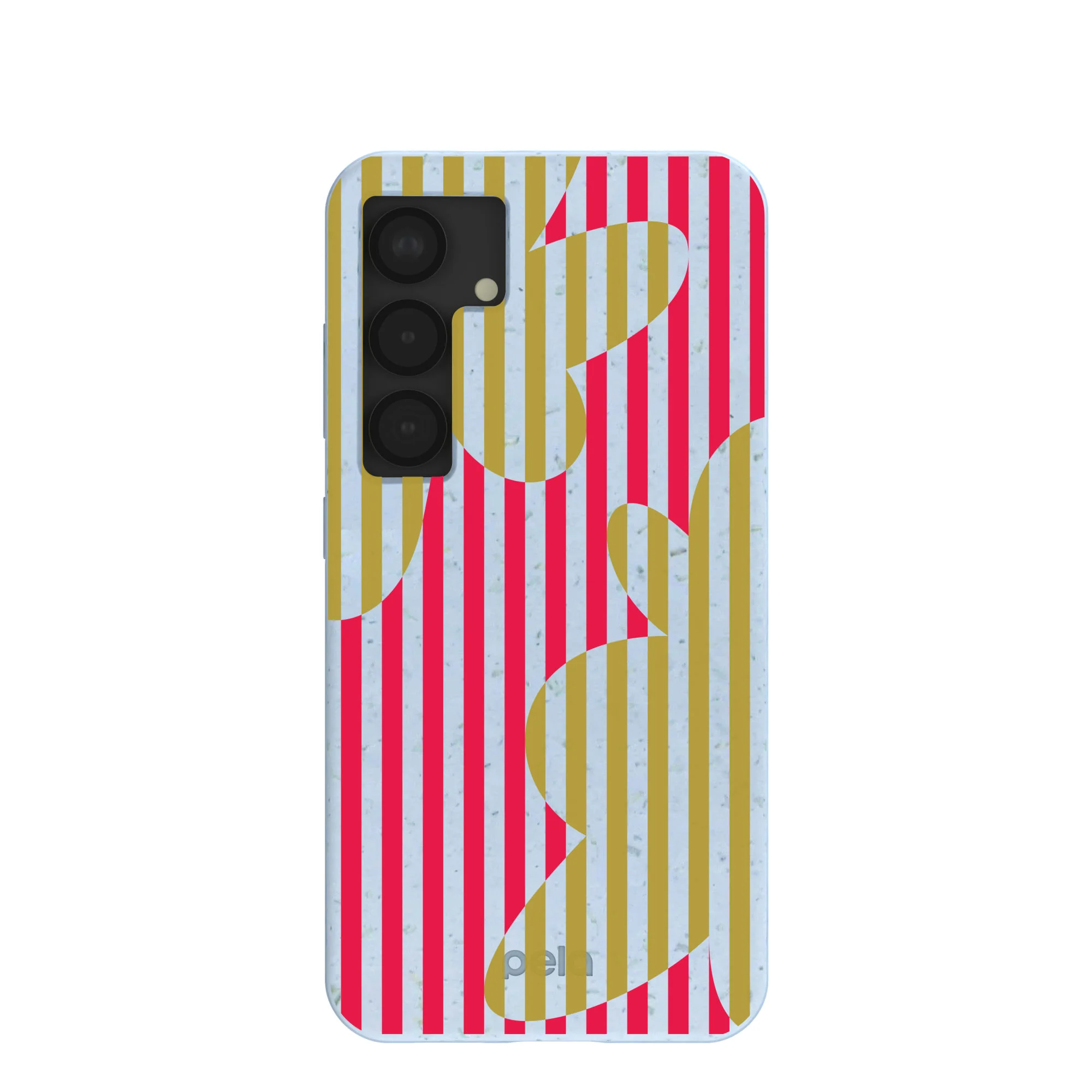 Powder Blue Blooming Stripes Samsung Galaxy S25 Case