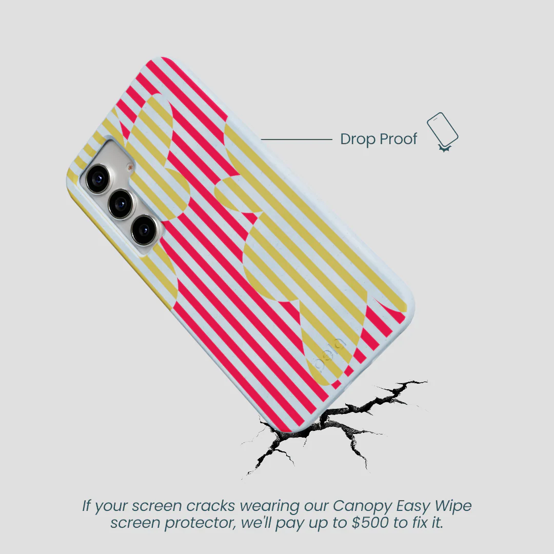 Powder Blue Blooming Stripes Samsung Galaxy S25 Case - Image 4
