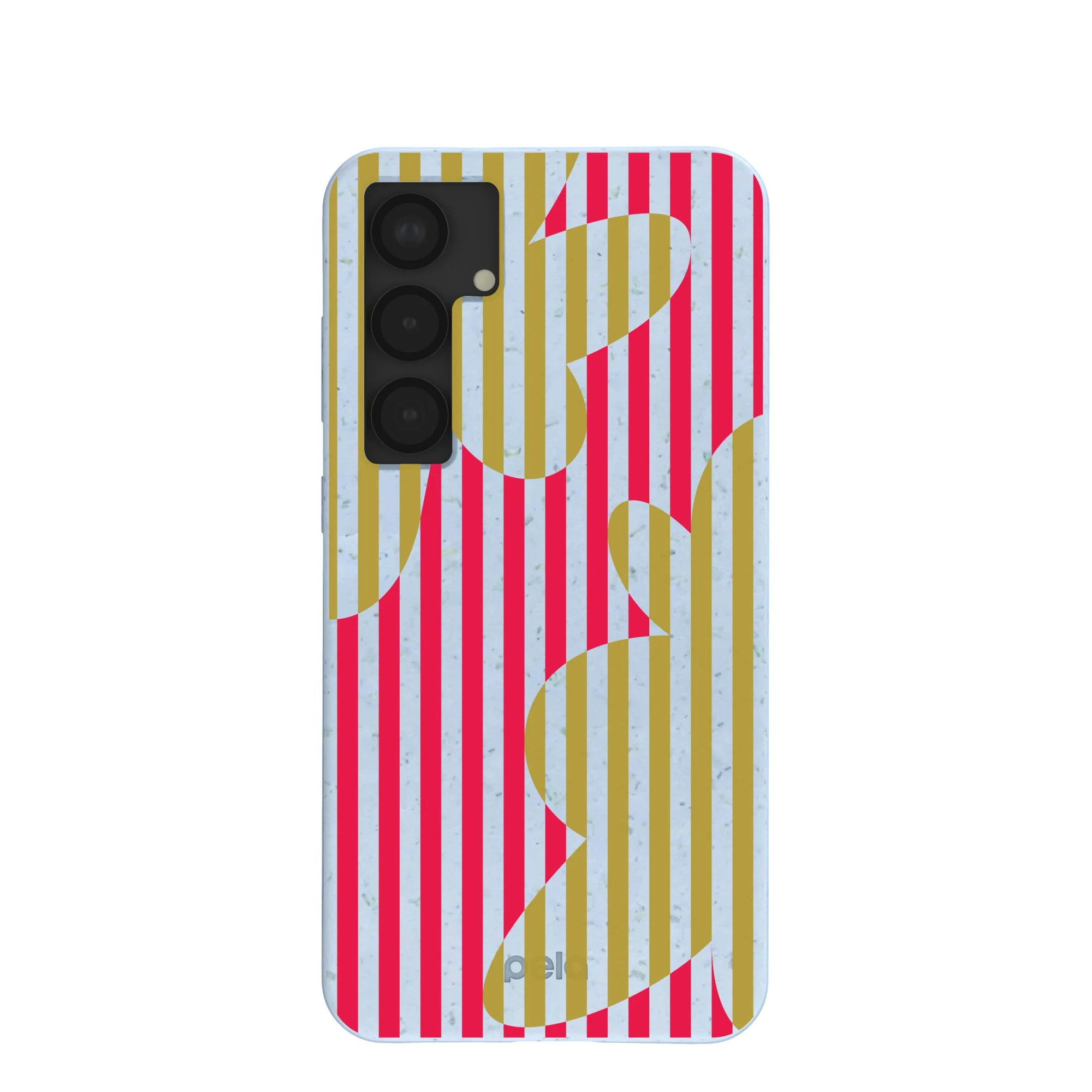 Powder Blue Blooming Stripes Samsung Galaxy S25+(Plus) Case