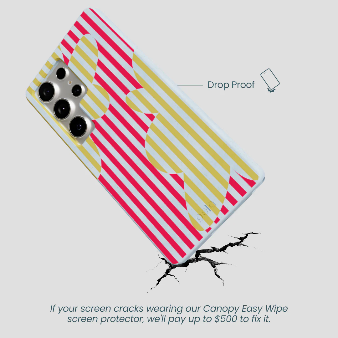 Powder Blue Blooming Stripes Samsung Galaxy S25 Ultra Case - Image 4