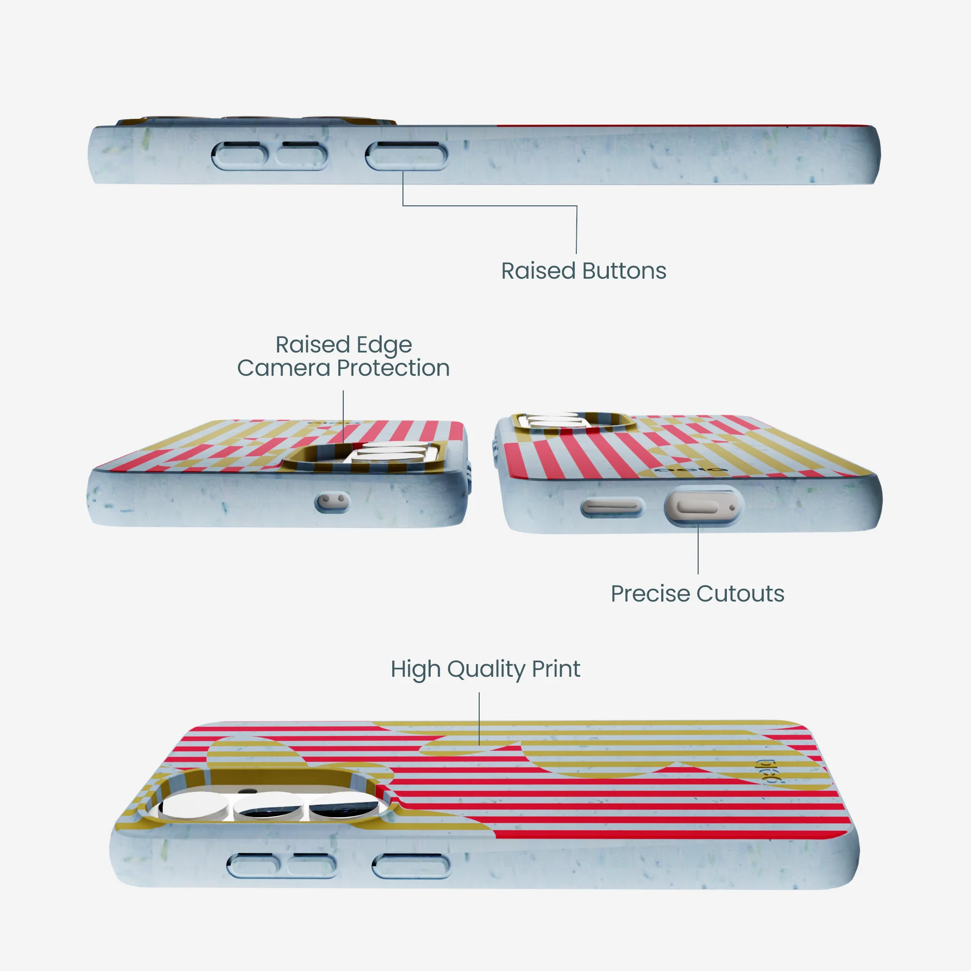 Powder Blue Blooming Stripes Samsung Galaxy S26 Case - Image 2