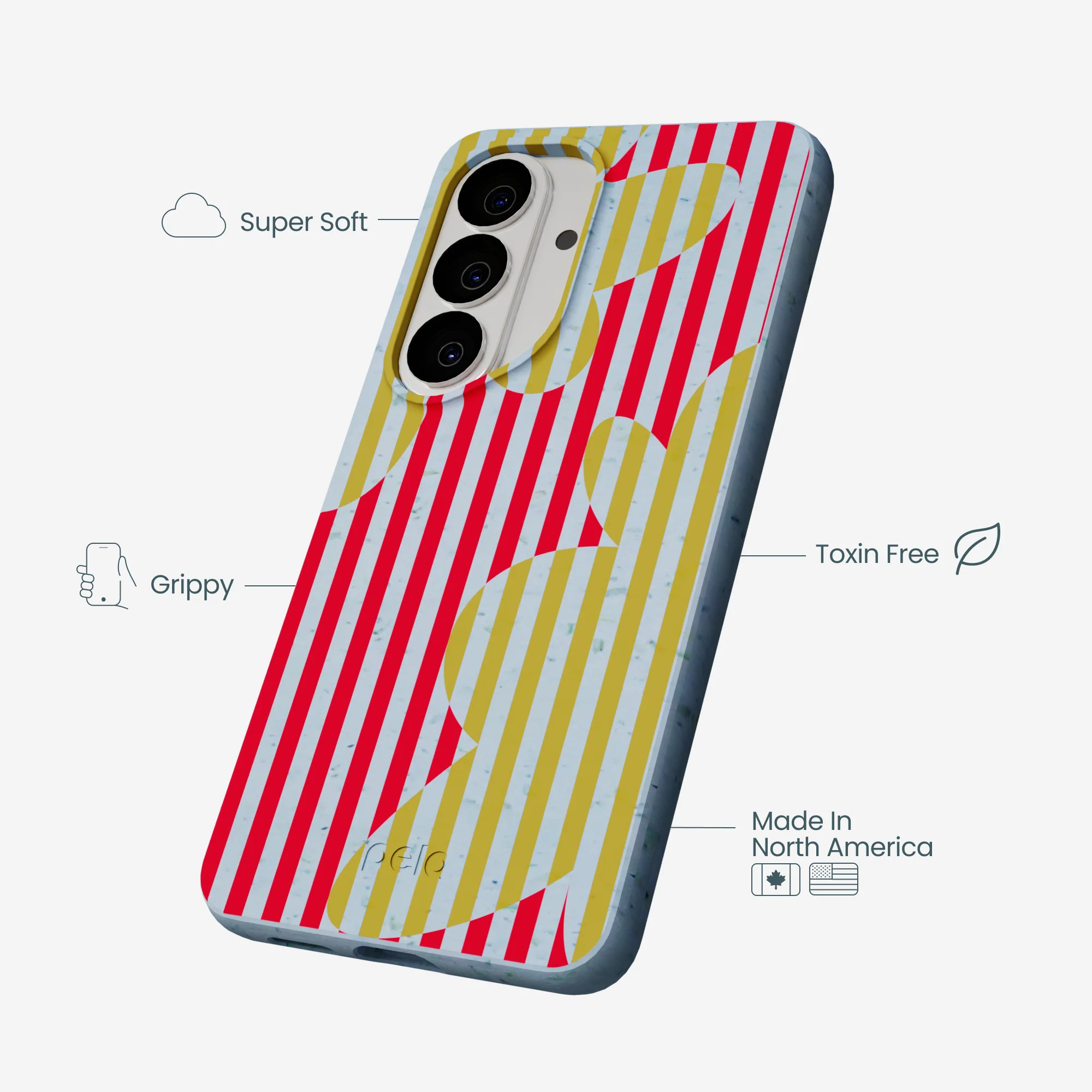 Powder Blue Blooming Stripes Samsung Galaxy S26 Case - Image 3