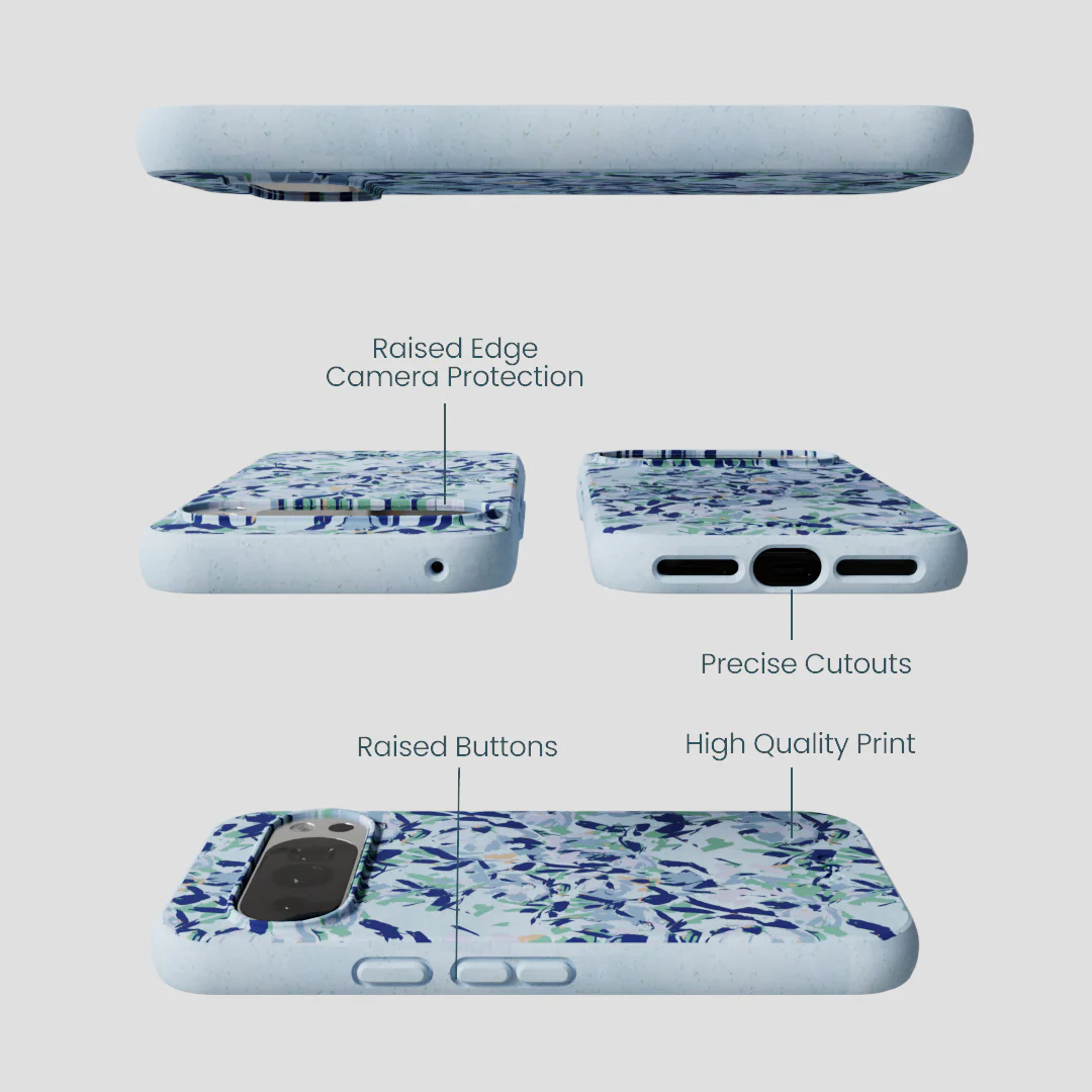 Powder Blue Blue Blooms Google Pixel 10/10 Pro Case - Image 3