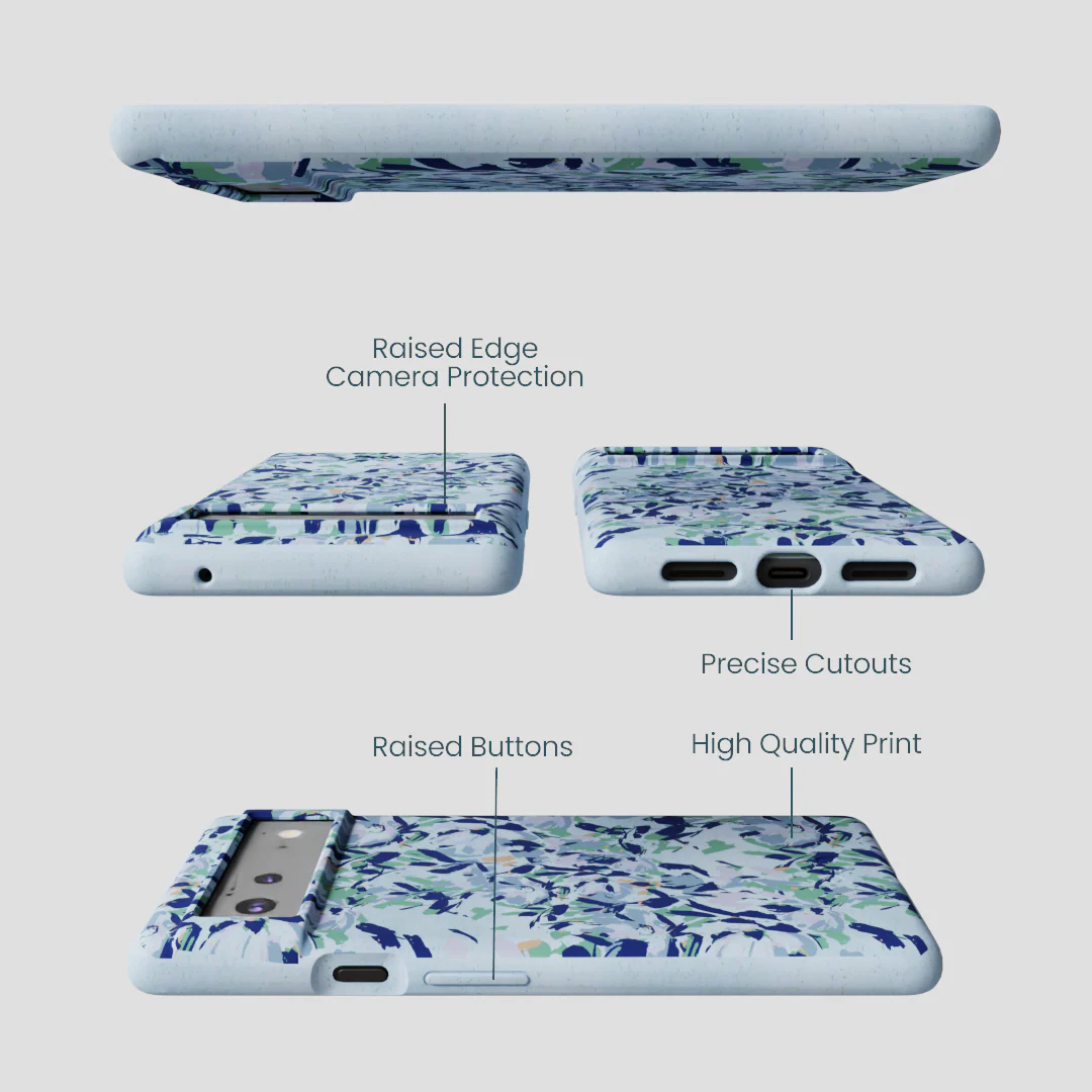 Powder Blue Blue Blooms Google Pixel 6a Case - Image 2