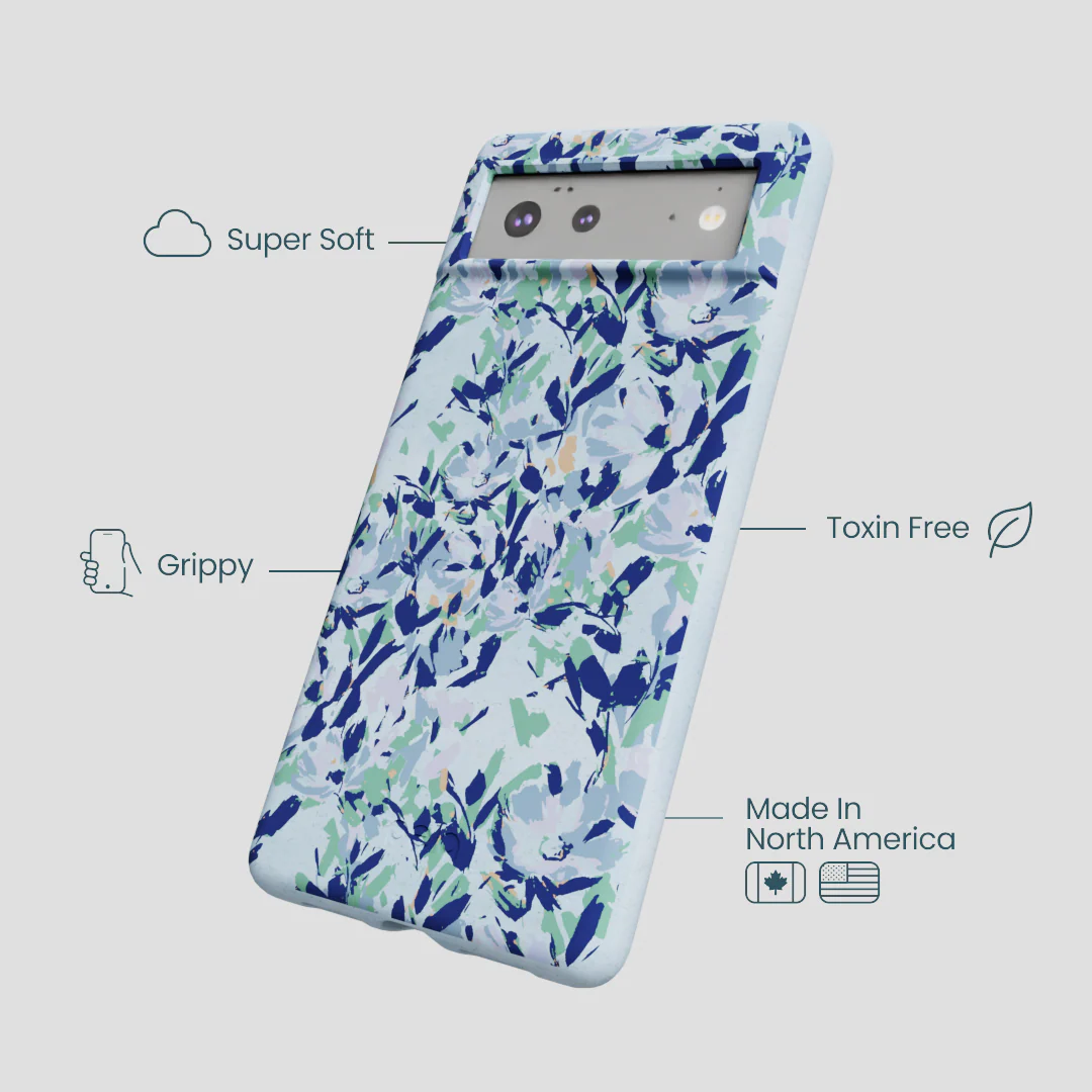 Powder Blue Blue Blooms Google Pixel 6a Case - Image 3