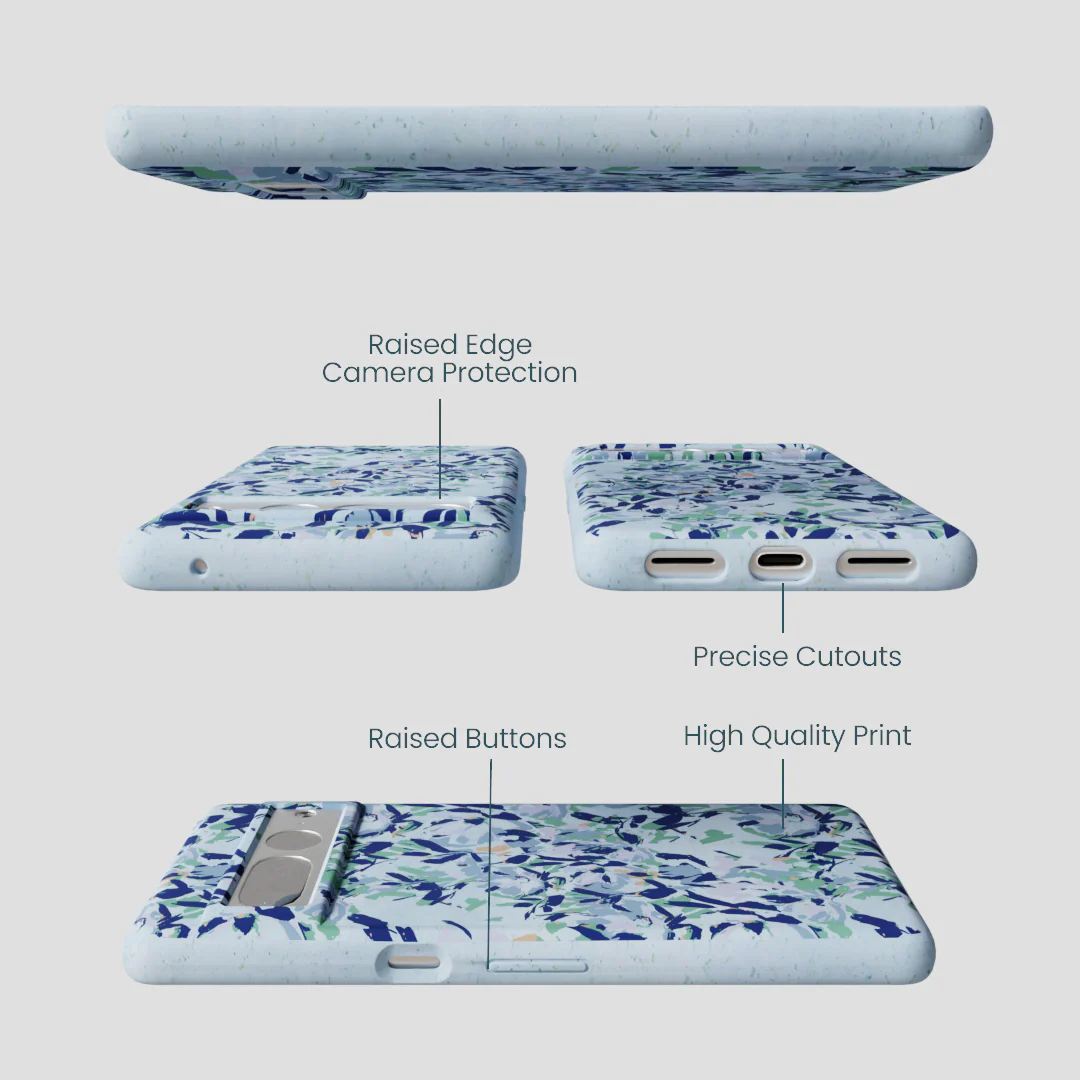 Powder Blue Blue Blooms Google Pixel 7 Pro Case - Image 2