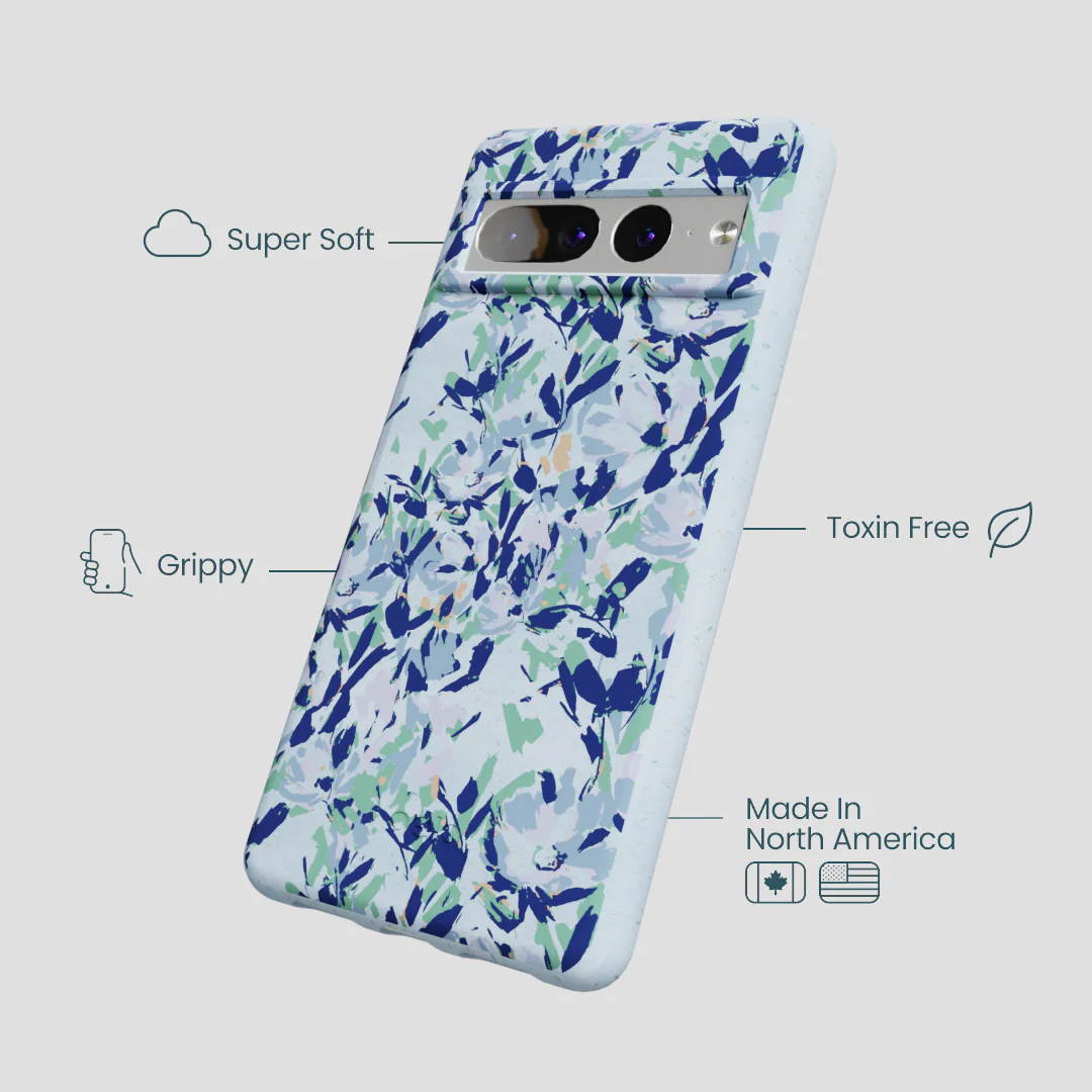 Powder Blue Blue Blooms Google Pixel 7 Pro Case - Image 3