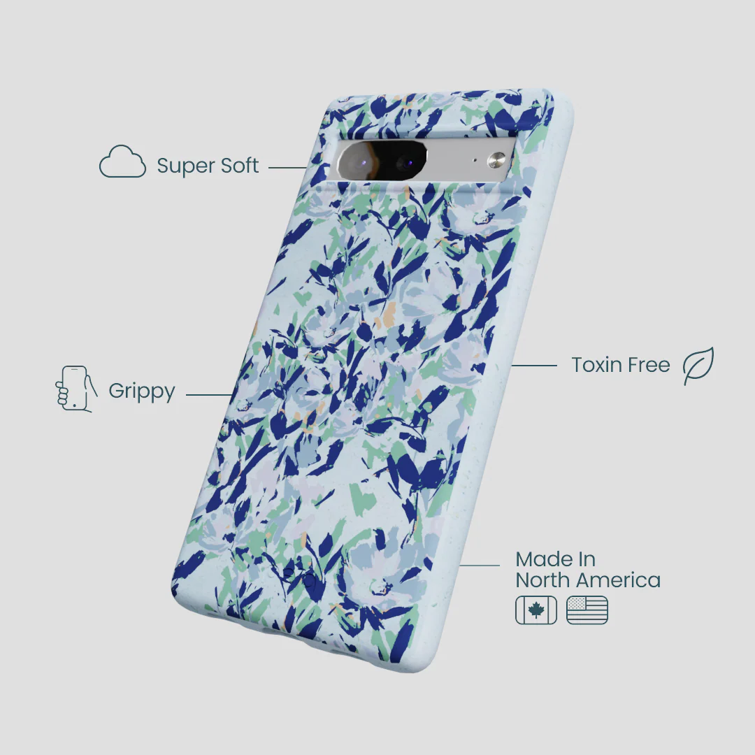 Powder Blue Blue Blooms Google Pixel 7a Case - Image 3