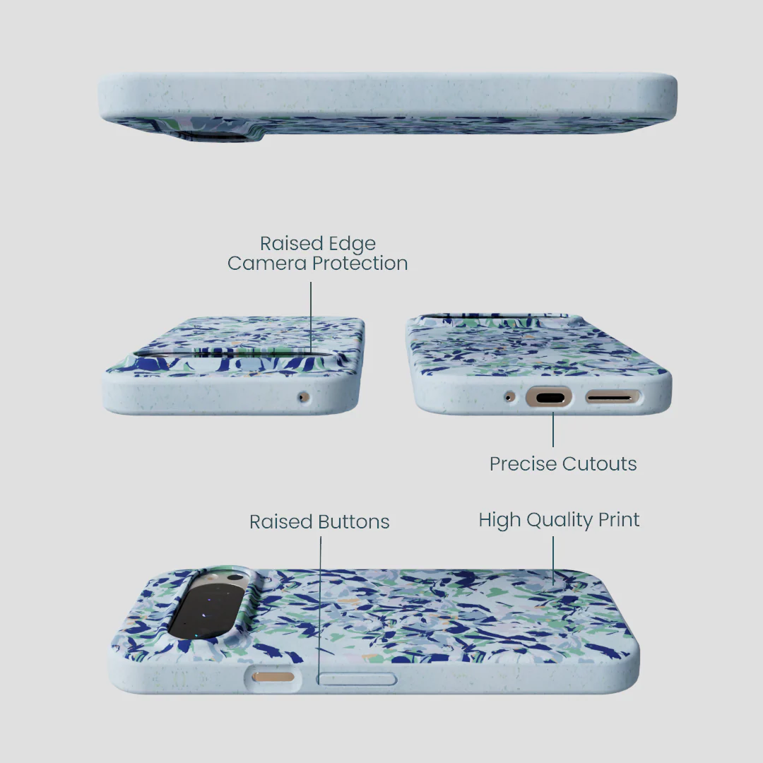Powder Blue Blue Blooms Google Pixel 9/9 Pro Case - Image 2