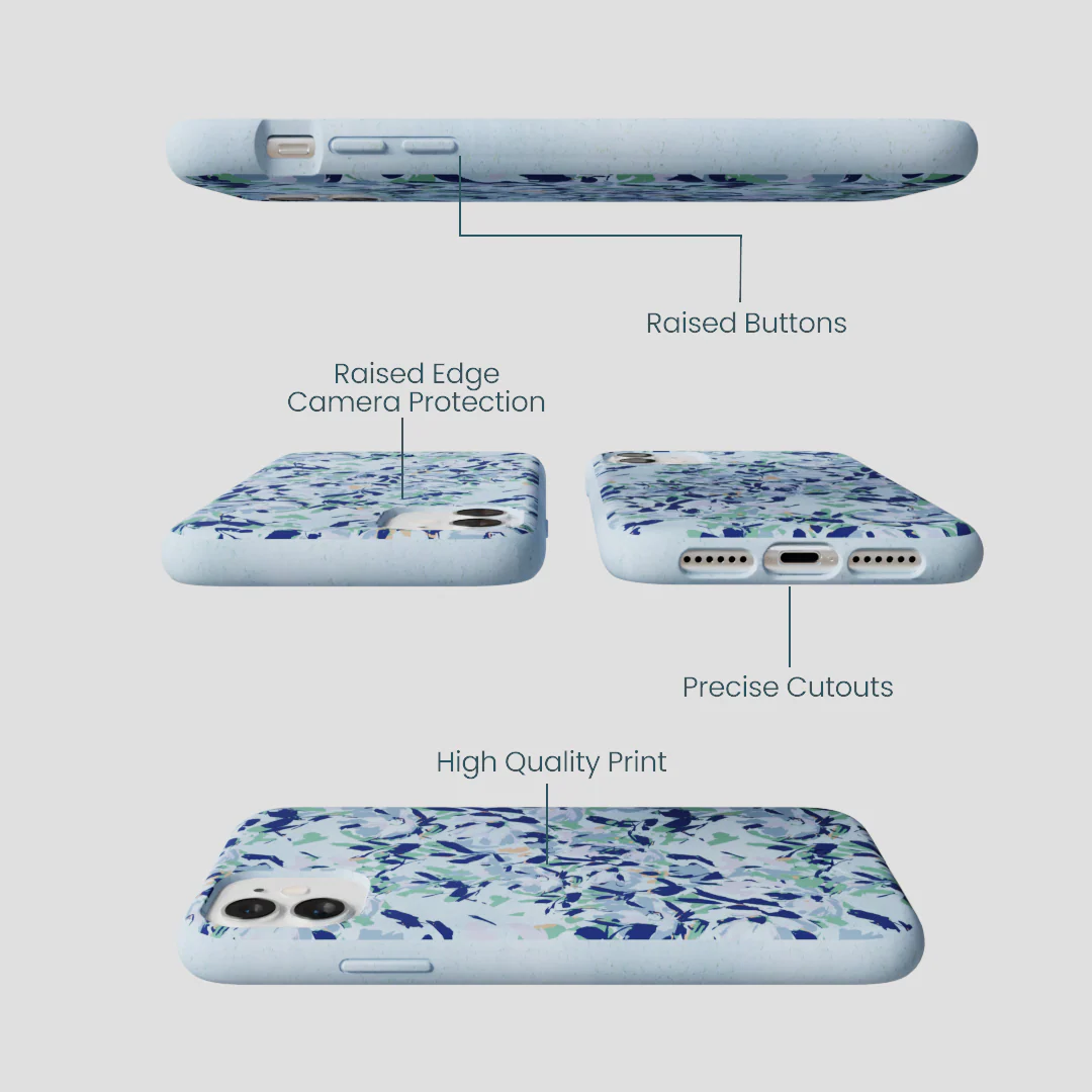 Powder Blue Blue Blooms iPhone 11 Case - Image 2