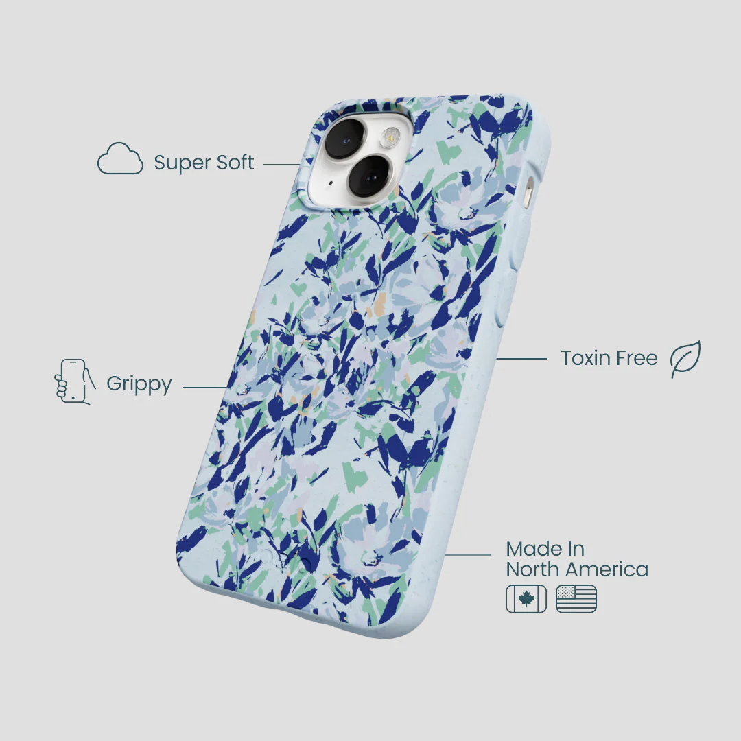 Powder Blue Blue Blooms iPhone 13 Case - Image 4