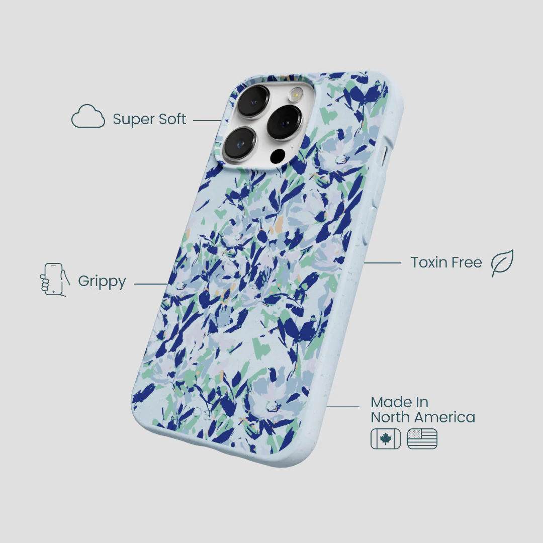 Powder Blue Blue Blooms iPhone 13 Pro Case - Image 4
