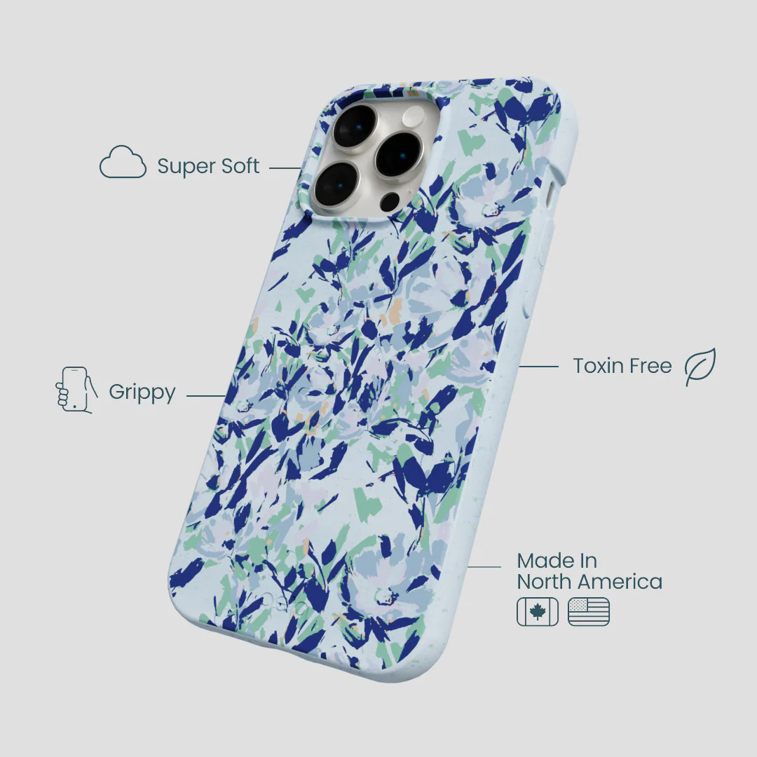 Powder Blue Blue Blooms iPhone 15 Pro Max Case - Image 4