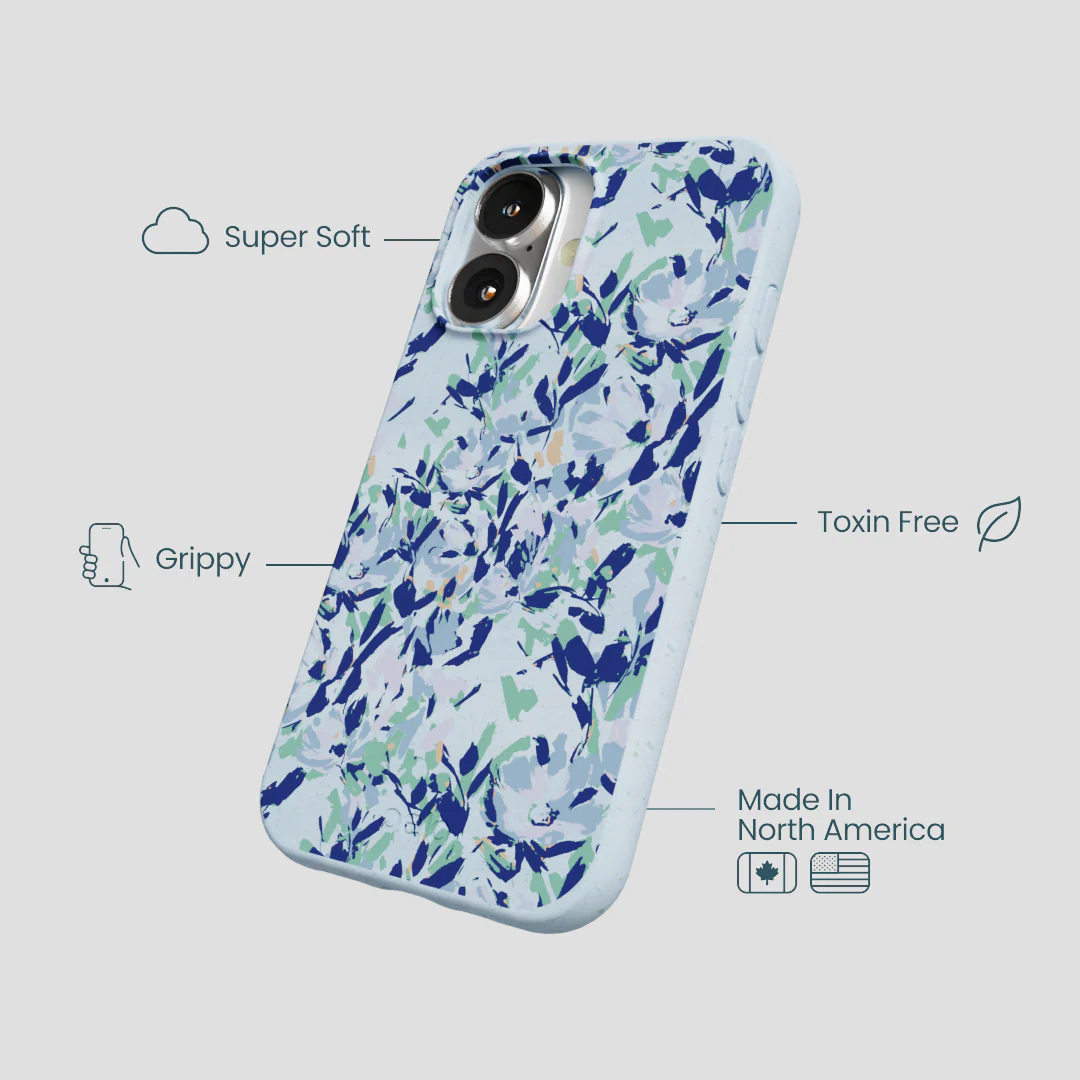 Powder Blue Blue Blooms iPhone 16 Case - Image 4