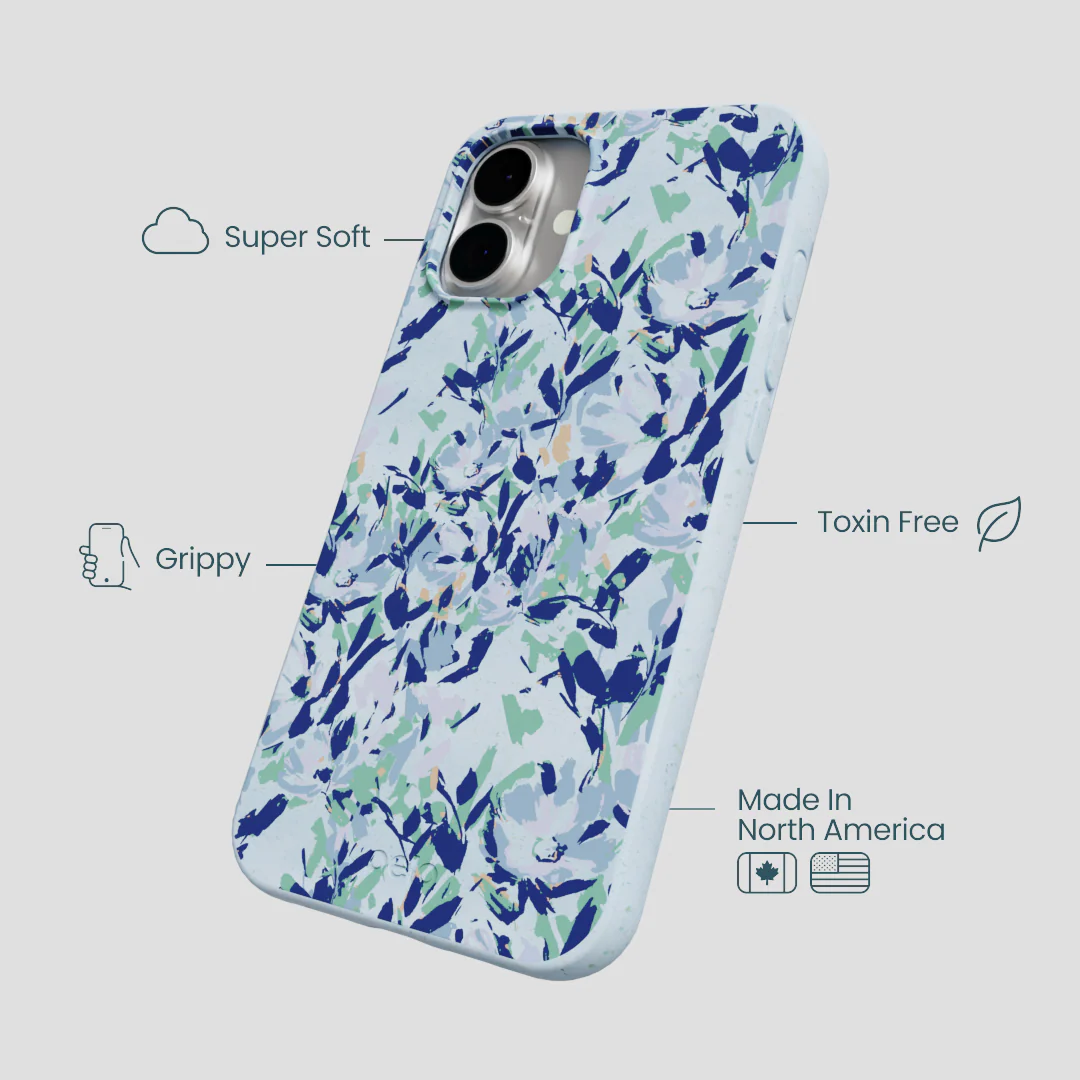 Powder Blue Blue Blooms iPhone 16 Plus Case - Image 4