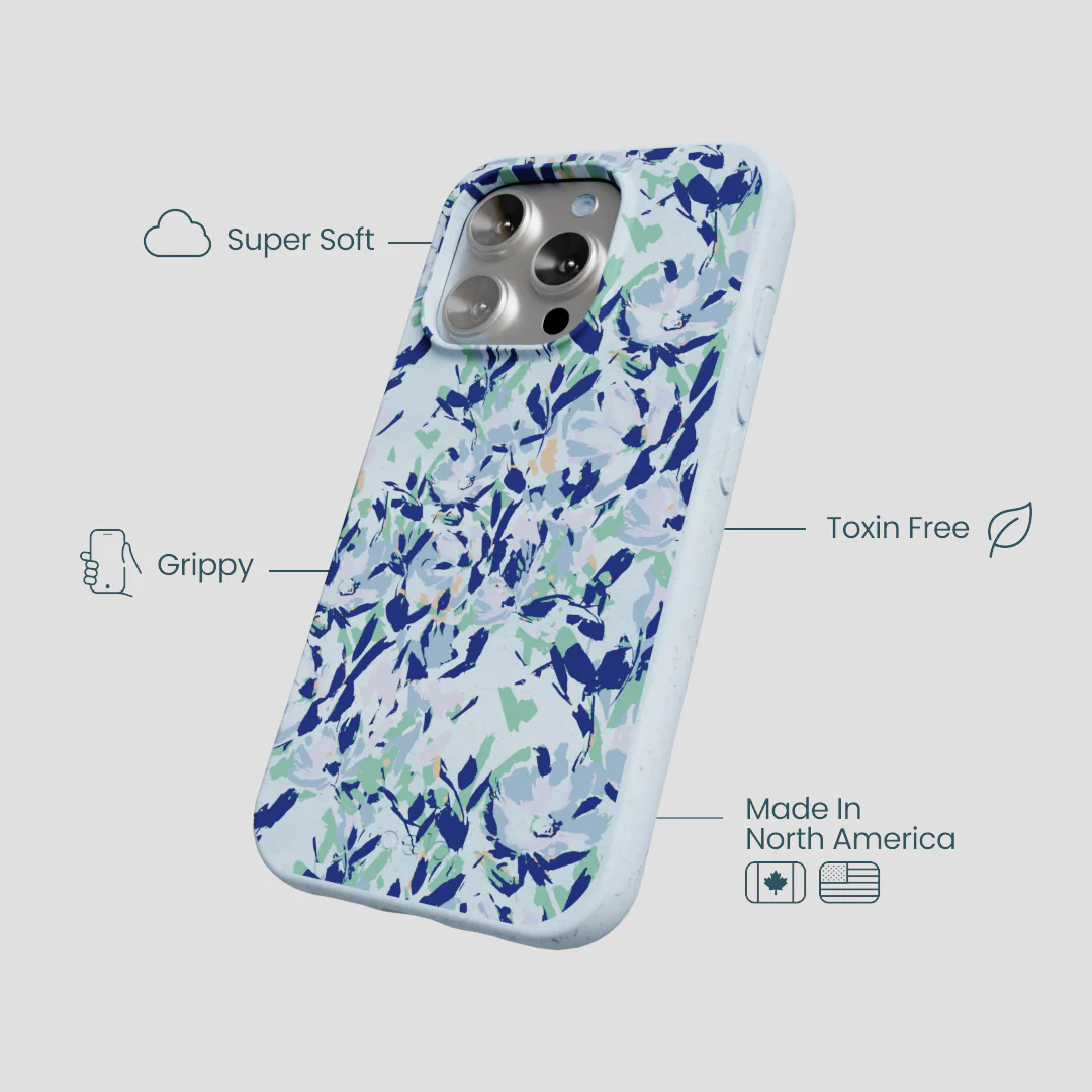 Powder Blue Blue Blooms iPhone 16 Pro Case - Image 4
