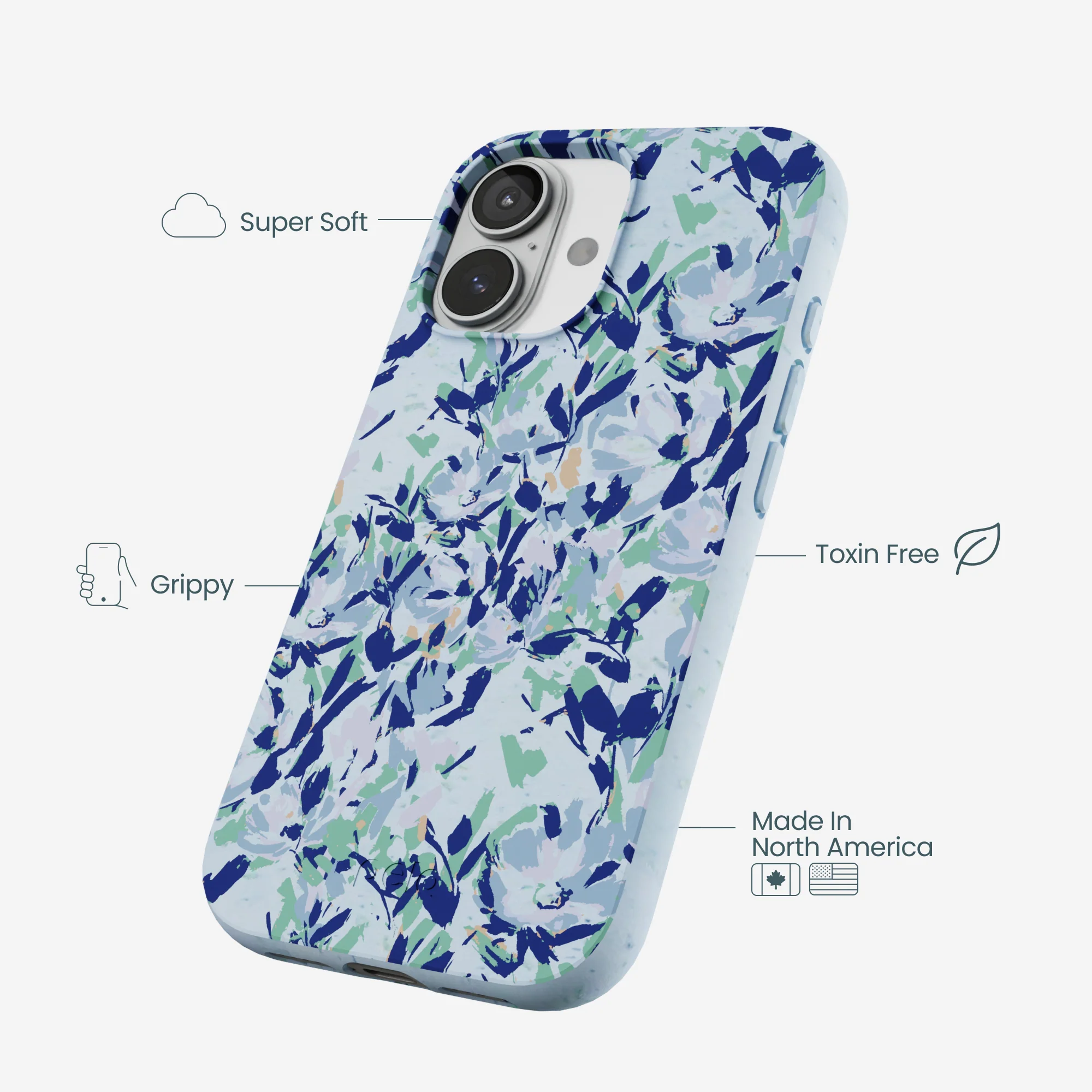 Powder Blue Blue Blooms iPhone 17 Case - Image 4