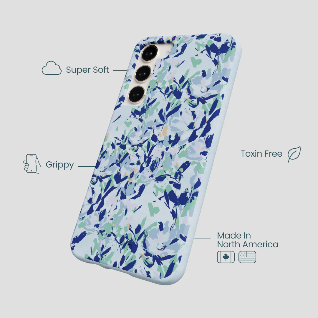 Powder Blue Blue Blooms Samsung Galaxy S23+(Plus) Case - Image 3