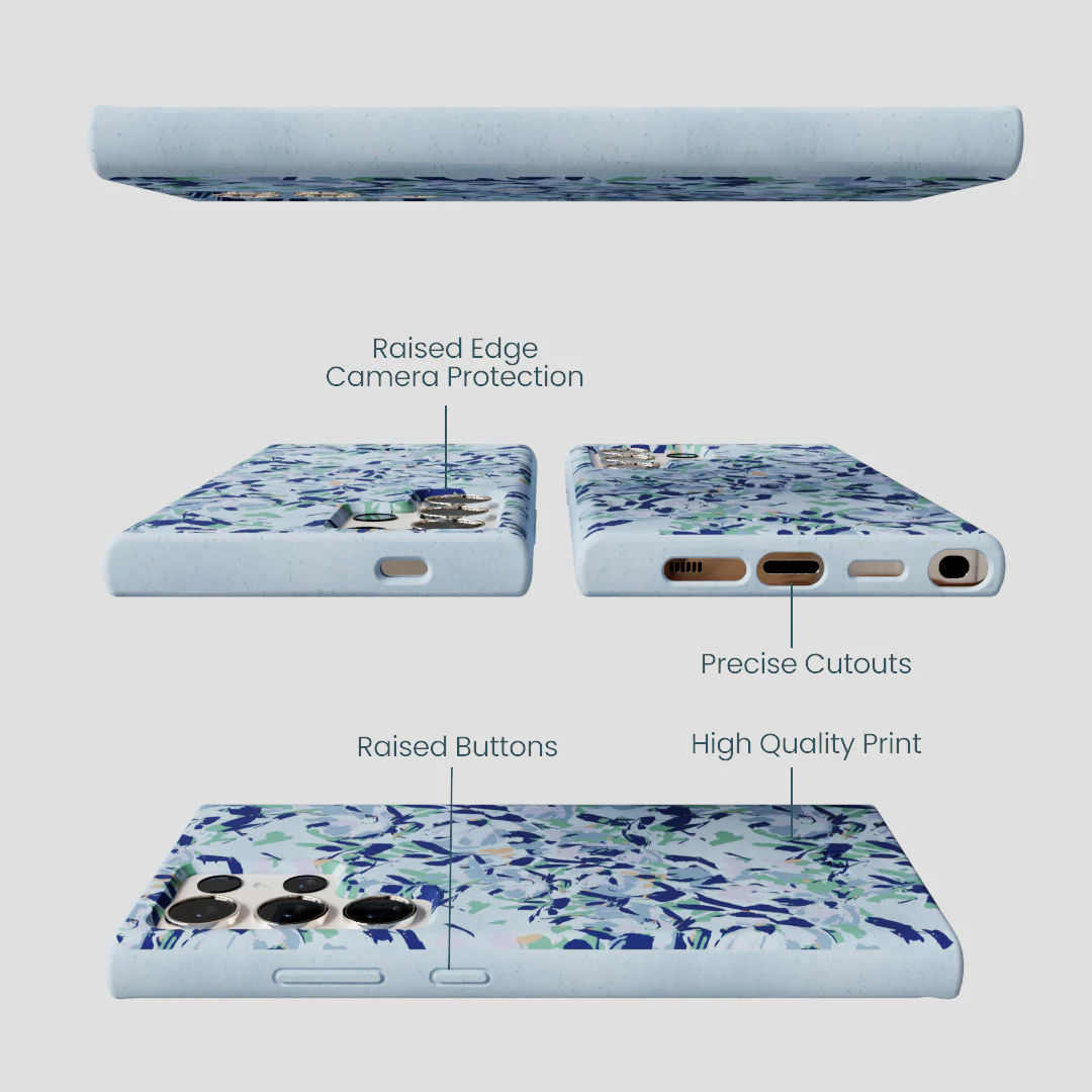 Powder Blue Blue Blooms Samsung Galaxy S24 Ultra Case - Image 3