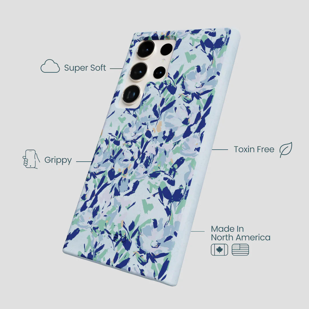 Powder Blue Blue Blooms Samsung Galaxy S24 Ultra Case - Image 4