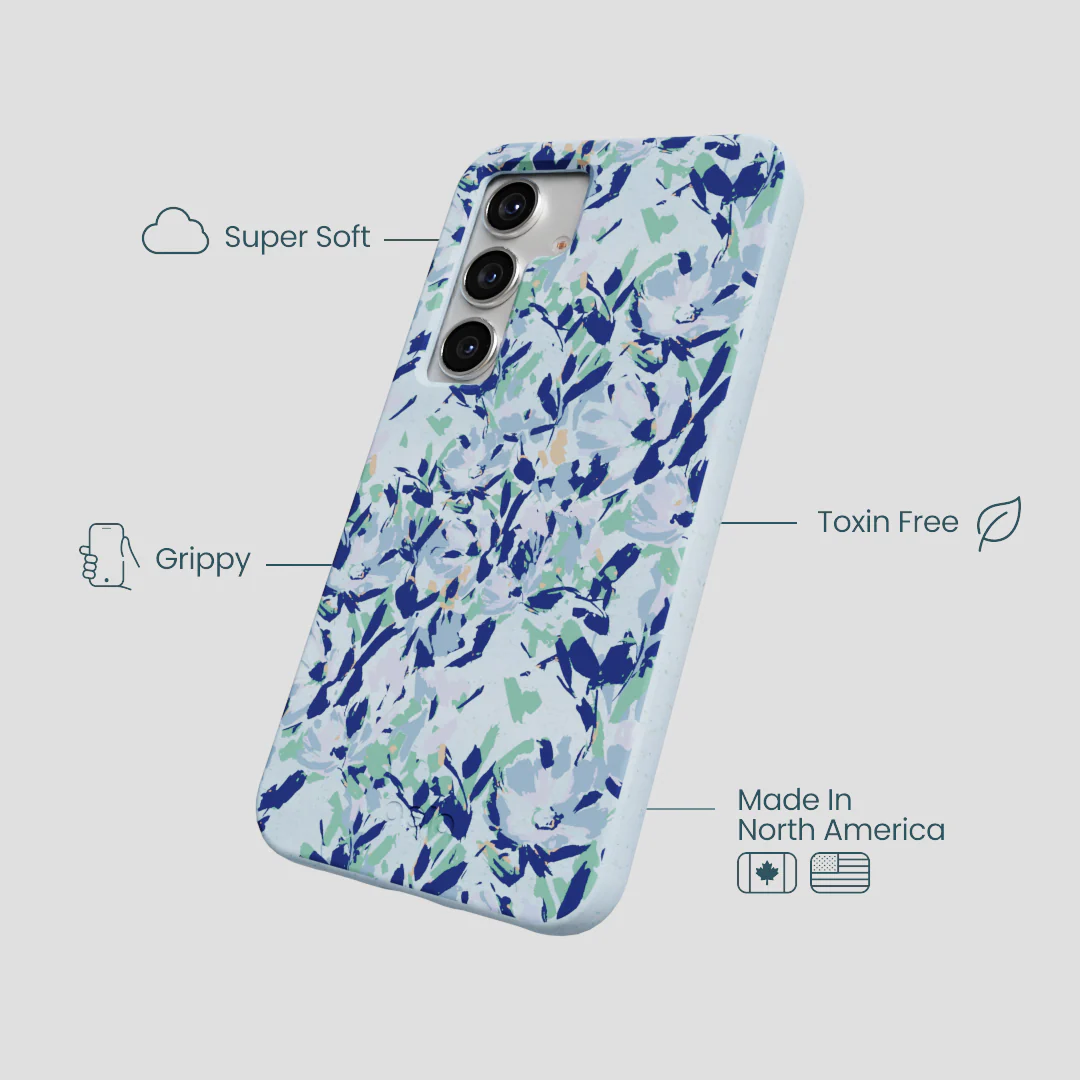 Powder Blue Blue Blooms Samsung Galaxy S25 Case - Image 4