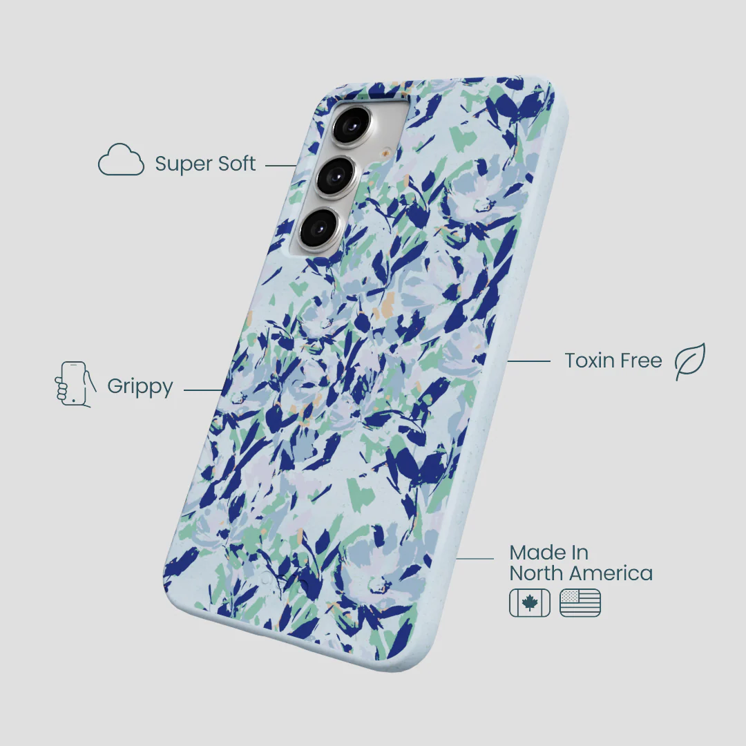 Powder Blue Blue Blooms Samsung Galaxy S25+(Plus) Case - Image 4