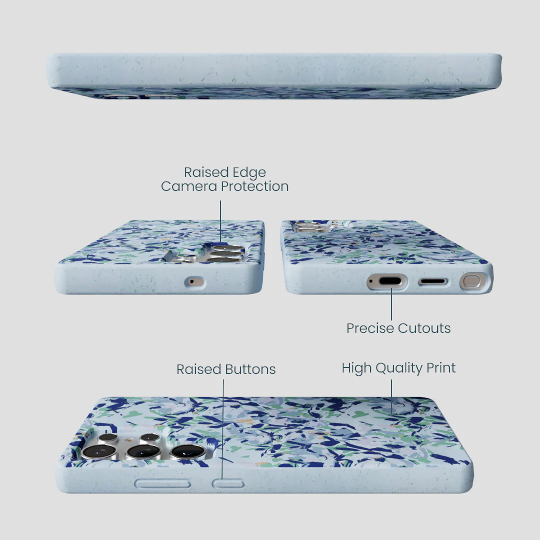 Powder Blue Blue Blooms Samsung Galaxy S25 Ultra Case - Image 3