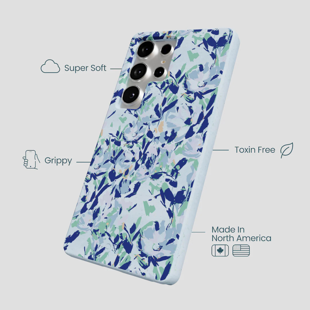 Powder Blue Blue Blooms Samsung Galaxy S25 Ultra Case - Image 4