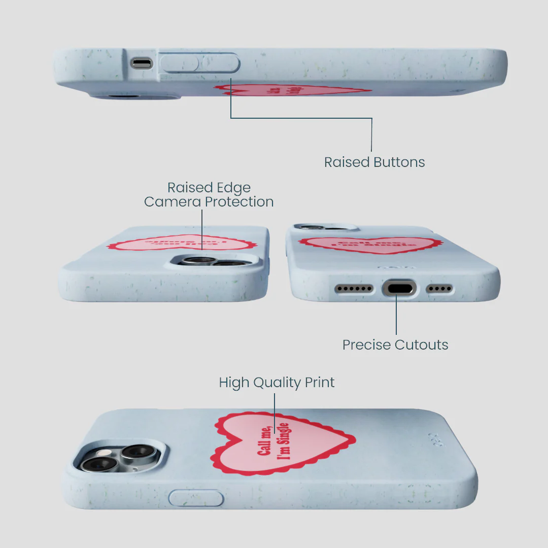 Powder Blue Call Me iPhone 14 Plus Case - Image 3
