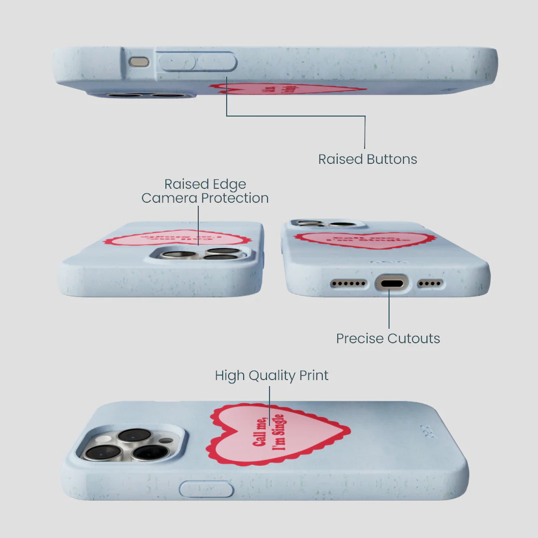 Powder Blue Call Me iPhone 14 Pro Max Case - Image 3
