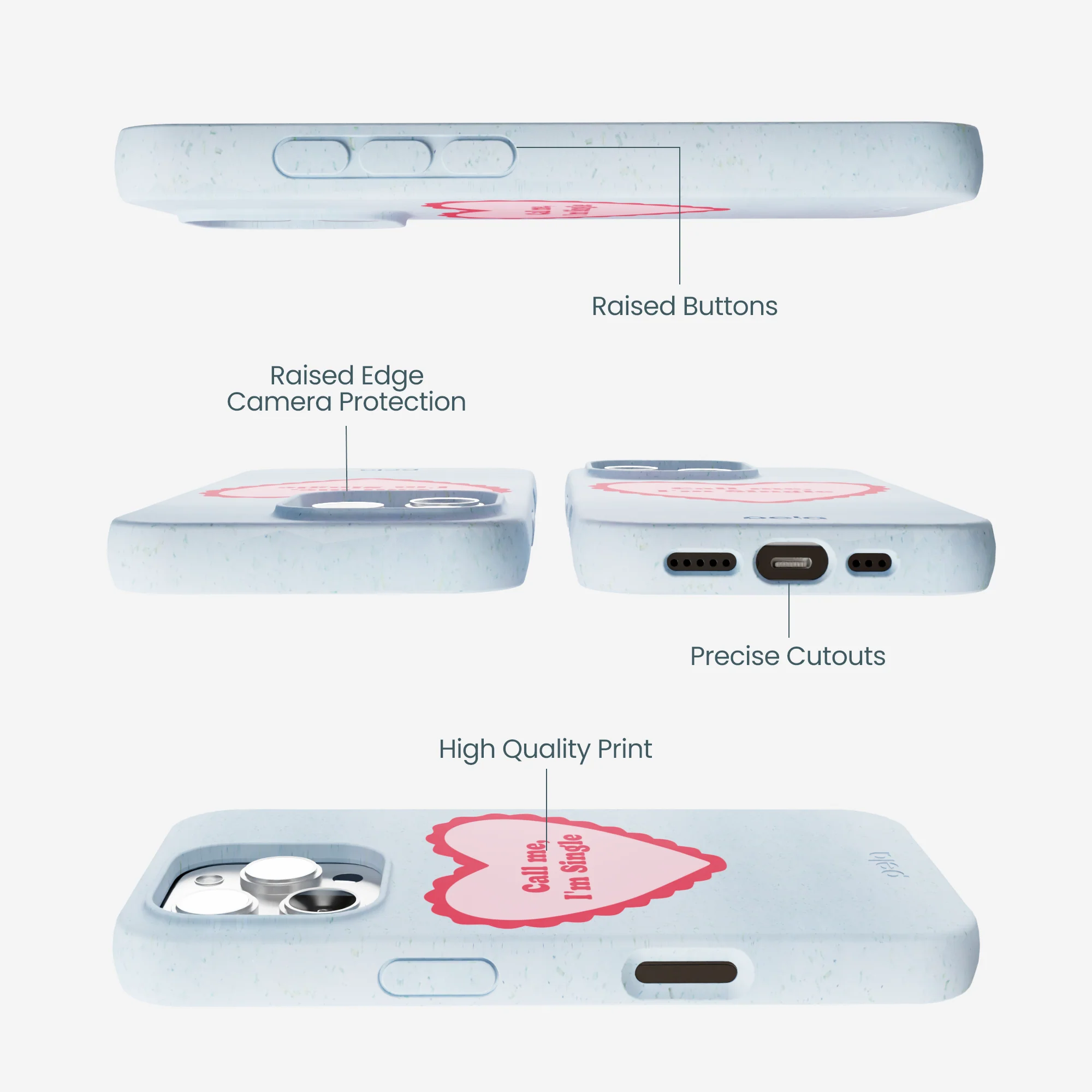Powder Blue Call Me iPhone 16 Pro Max Case - Image 3