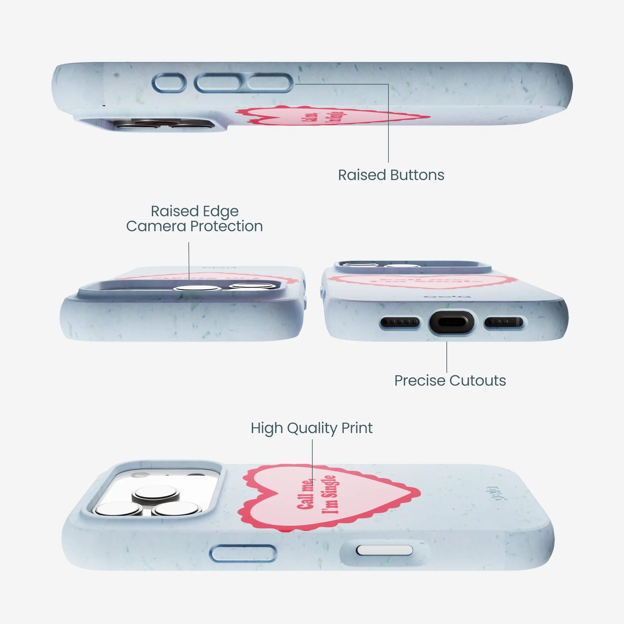 Powder Blue Call Me iPhone 17 Pro Case - Image 3
