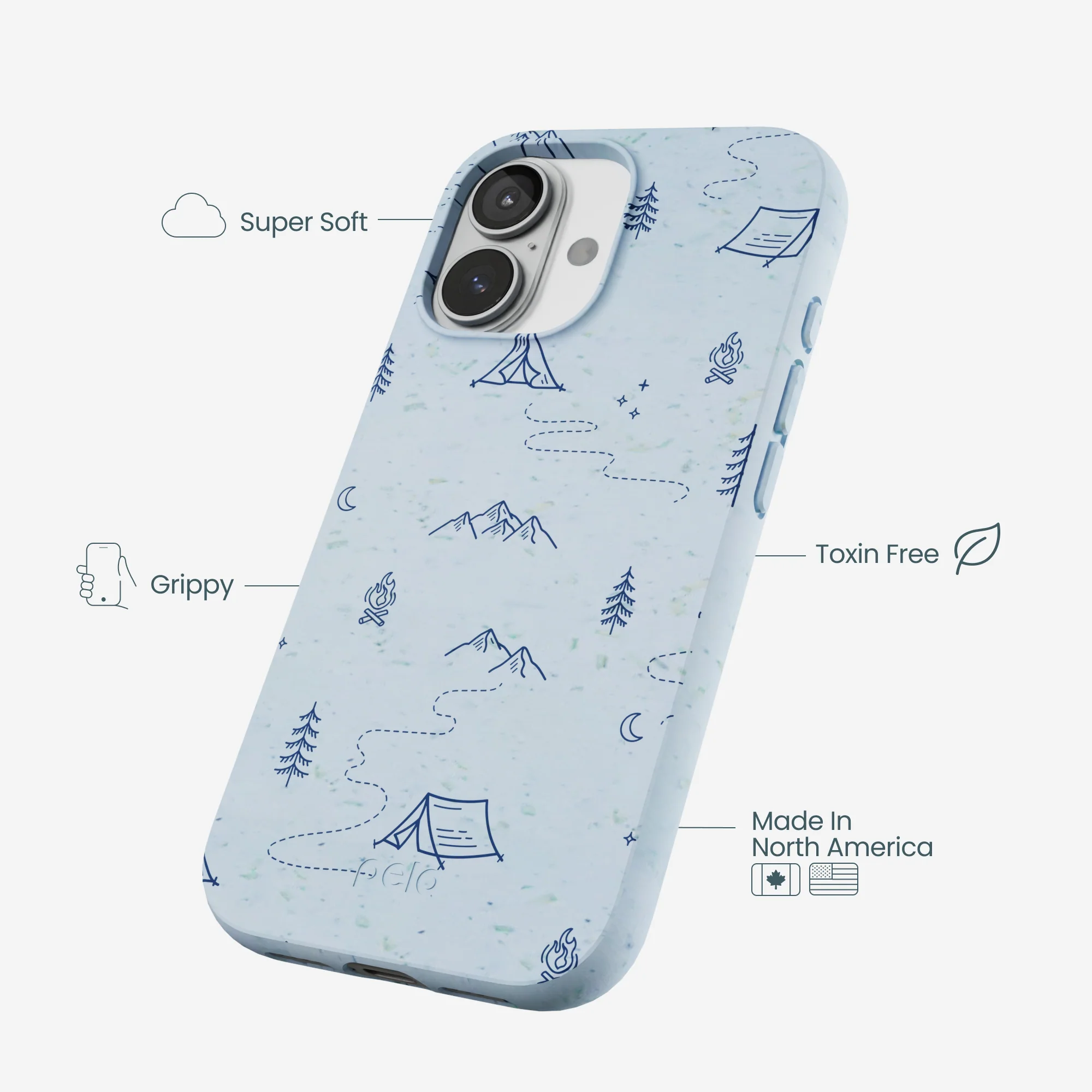 Powder Blue Camp Nights iPhone 17 Case - Image 4