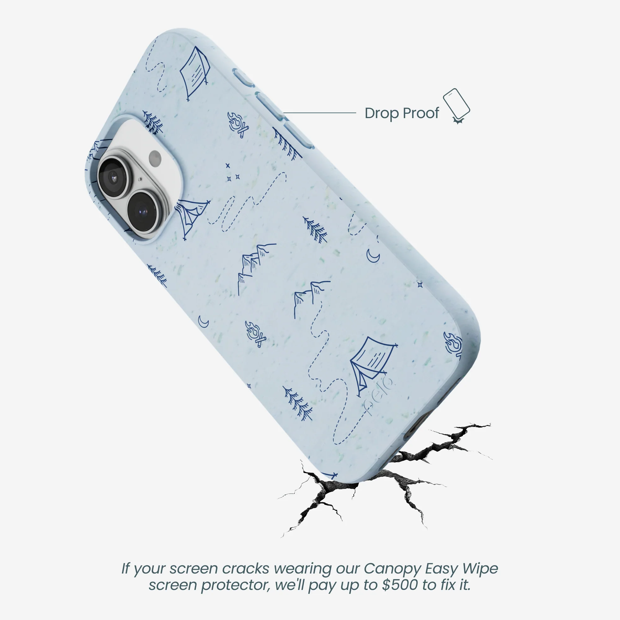 Powder Blue Camp Nights iPhone 17 Case - Image 5
