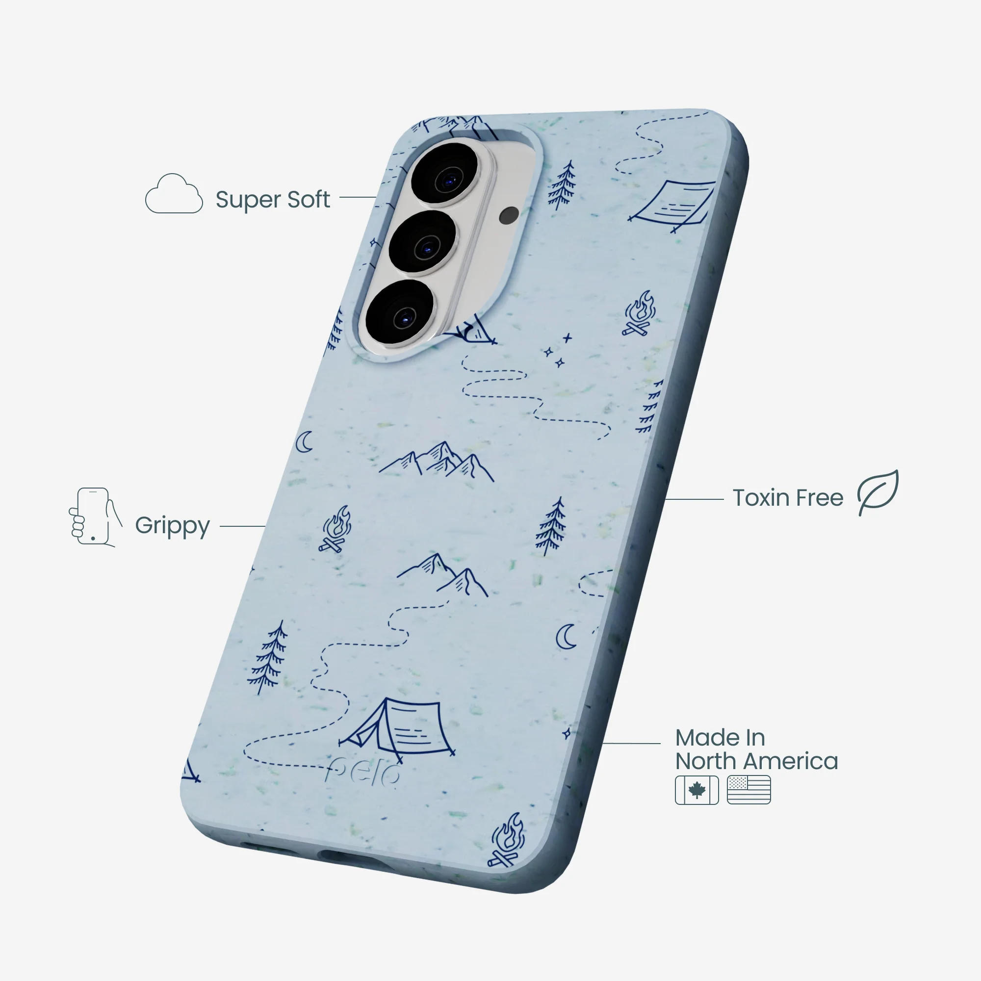 Powder Blue Camp Nights Samsung Galaxy S26 Case - Image 3