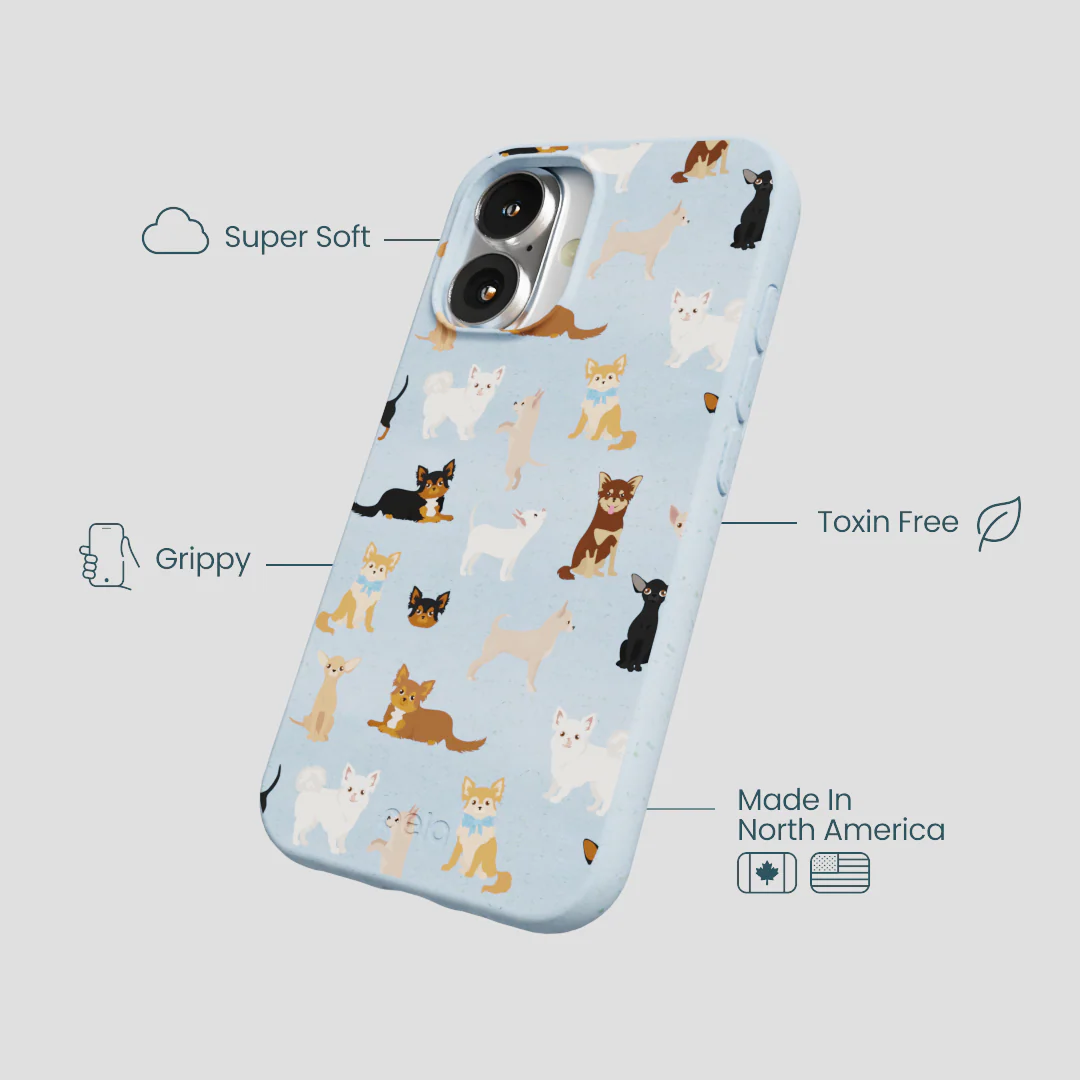 Powder Blue Chihuahua Charms iPhone 16 Case - Image 4