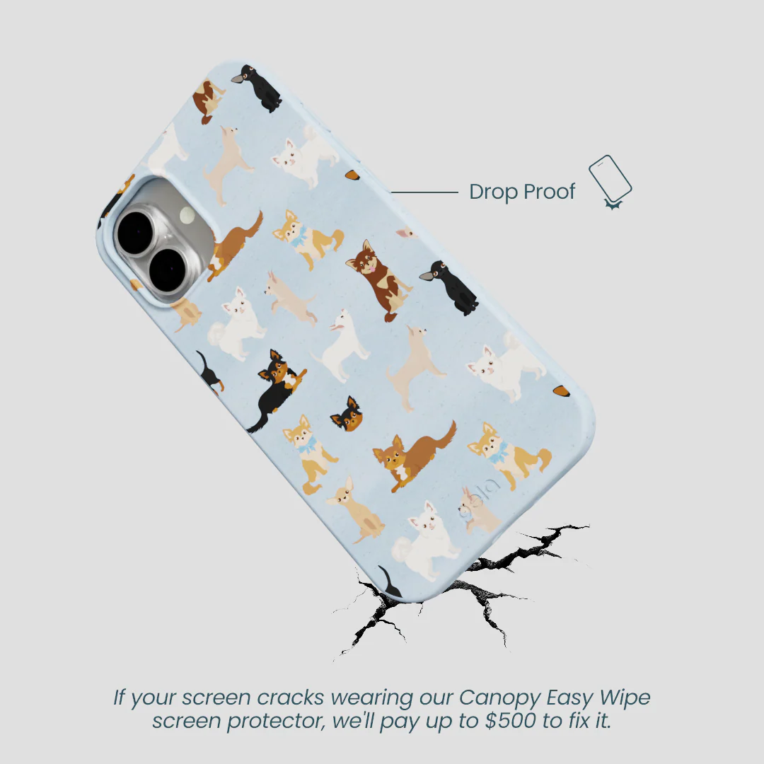 Powder Blue Chihuahua Charms iPhone 16 Plus Case - Image 5