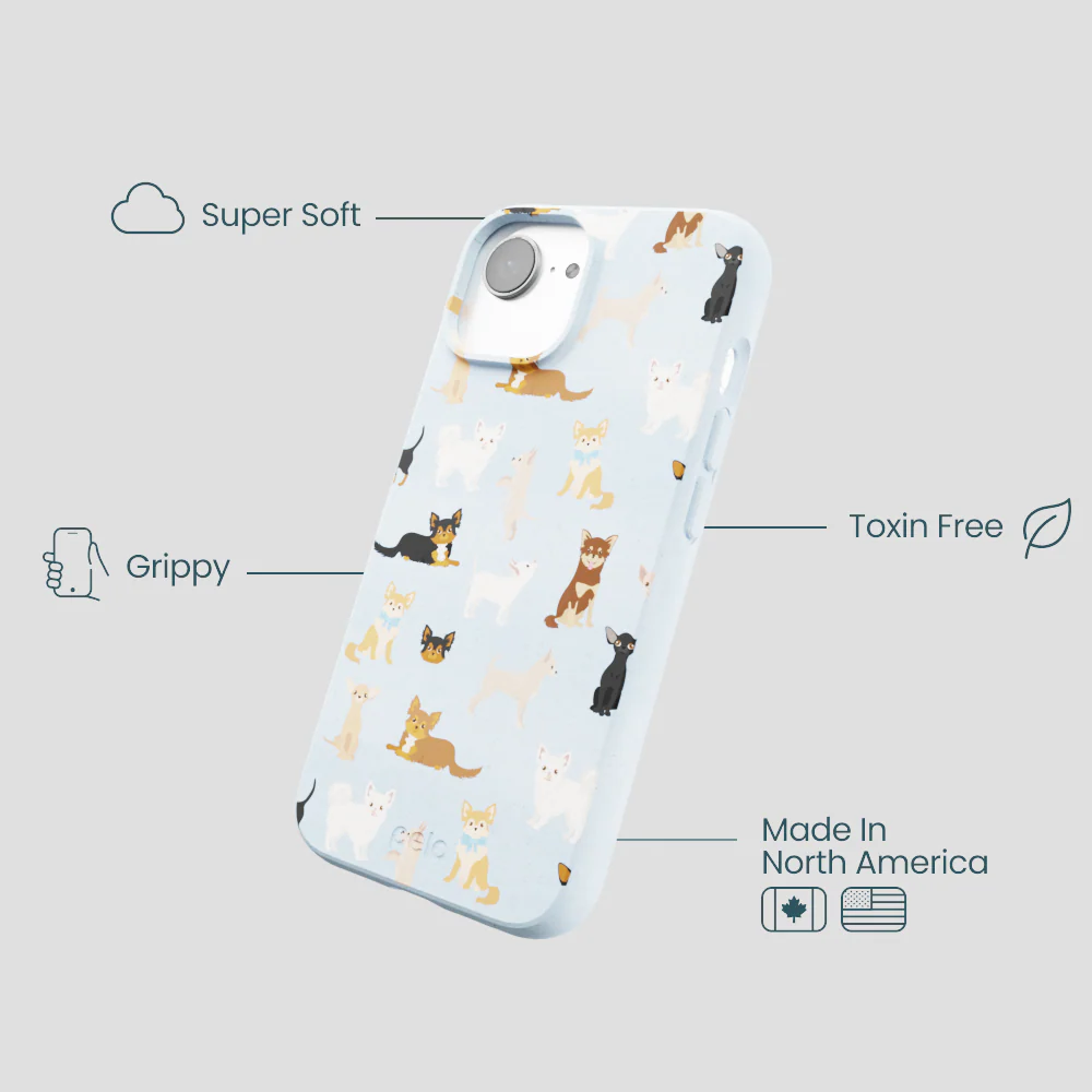 Powder Blue Chihuahua Charms iPhone 16e/17e Case - Image 4